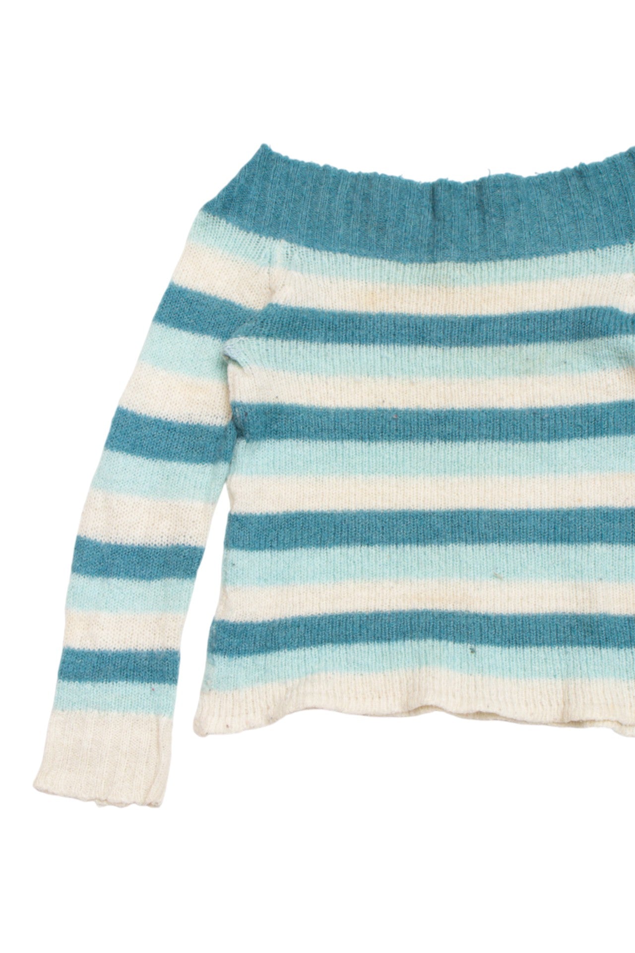 #180 Mohair blend teal/white jumper | c. 164 | size 8