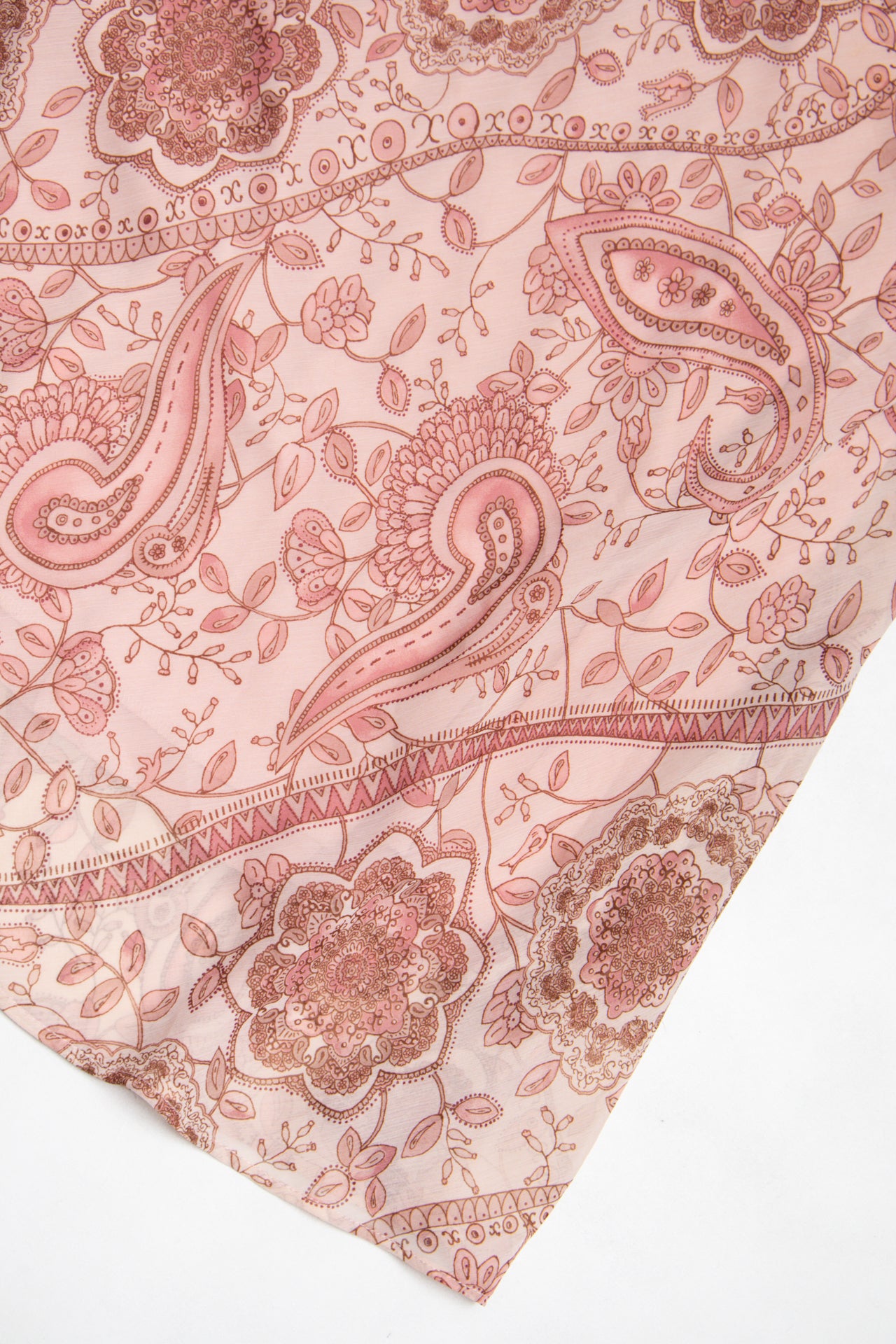 #185 Dress Barn pink paisley midi skirt | c. 164 | size 10/12