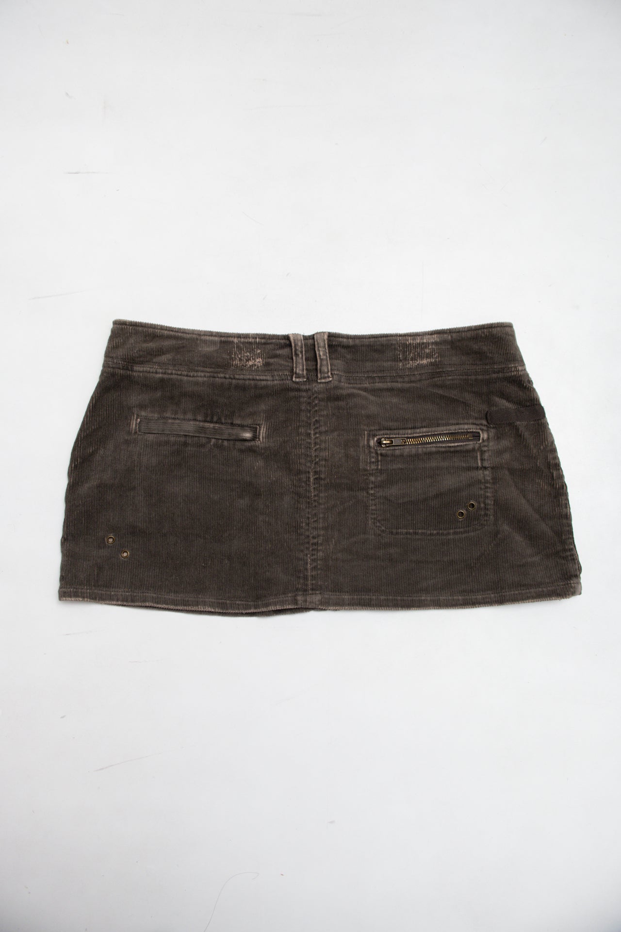 #199 Pimkie grey corduroy mini skirt | c. 164 | size 10
