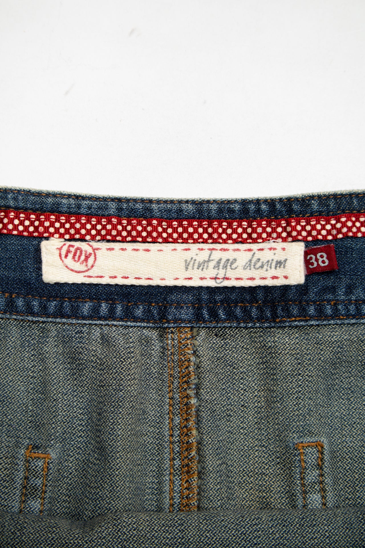#201 Fox pleated denim mini skirt | c. 164 | size 10