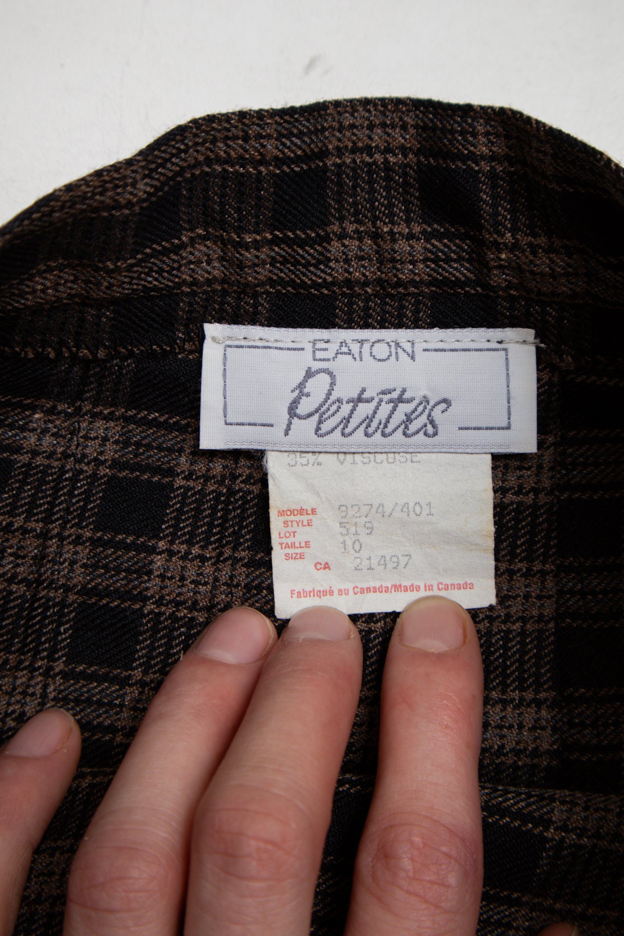 #202 Eaton brown/black plaid pleated skirt | c. 164 | size 6/8