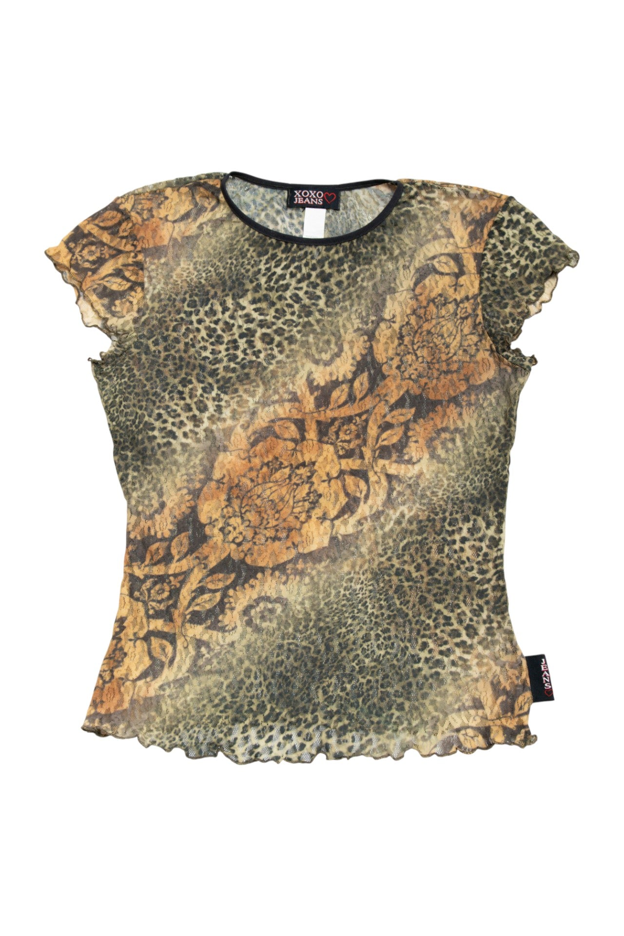 #210 XOXO leopard print tee | c. 164 | size 10