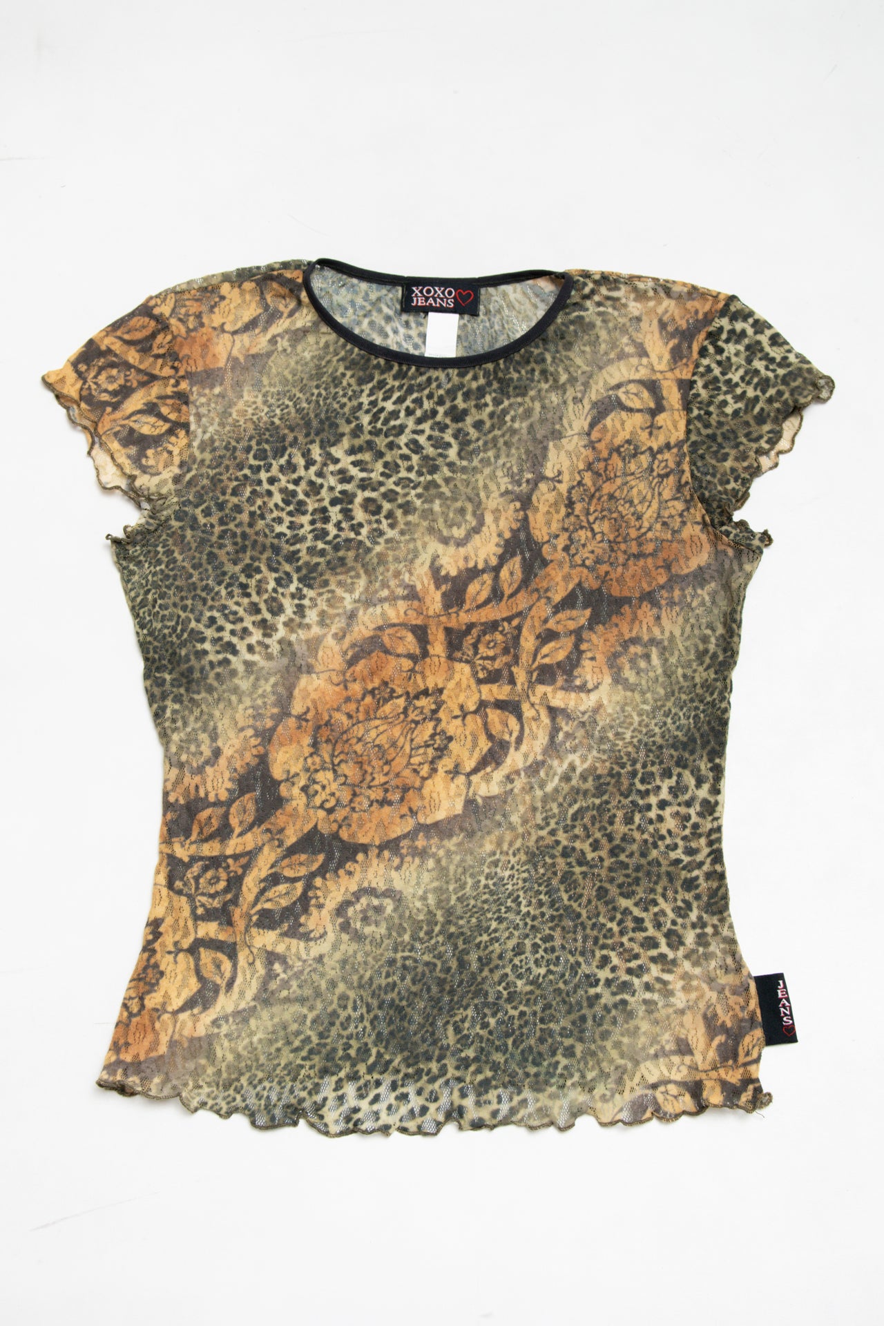 #210 XOXO leopard print tee | c. 164 | size 10