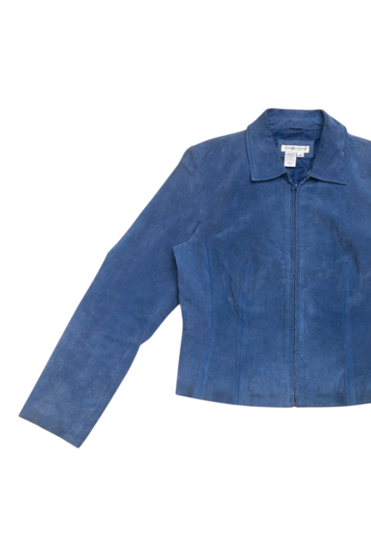 #204 authentic leather blue jacket | c. 156 | size 8