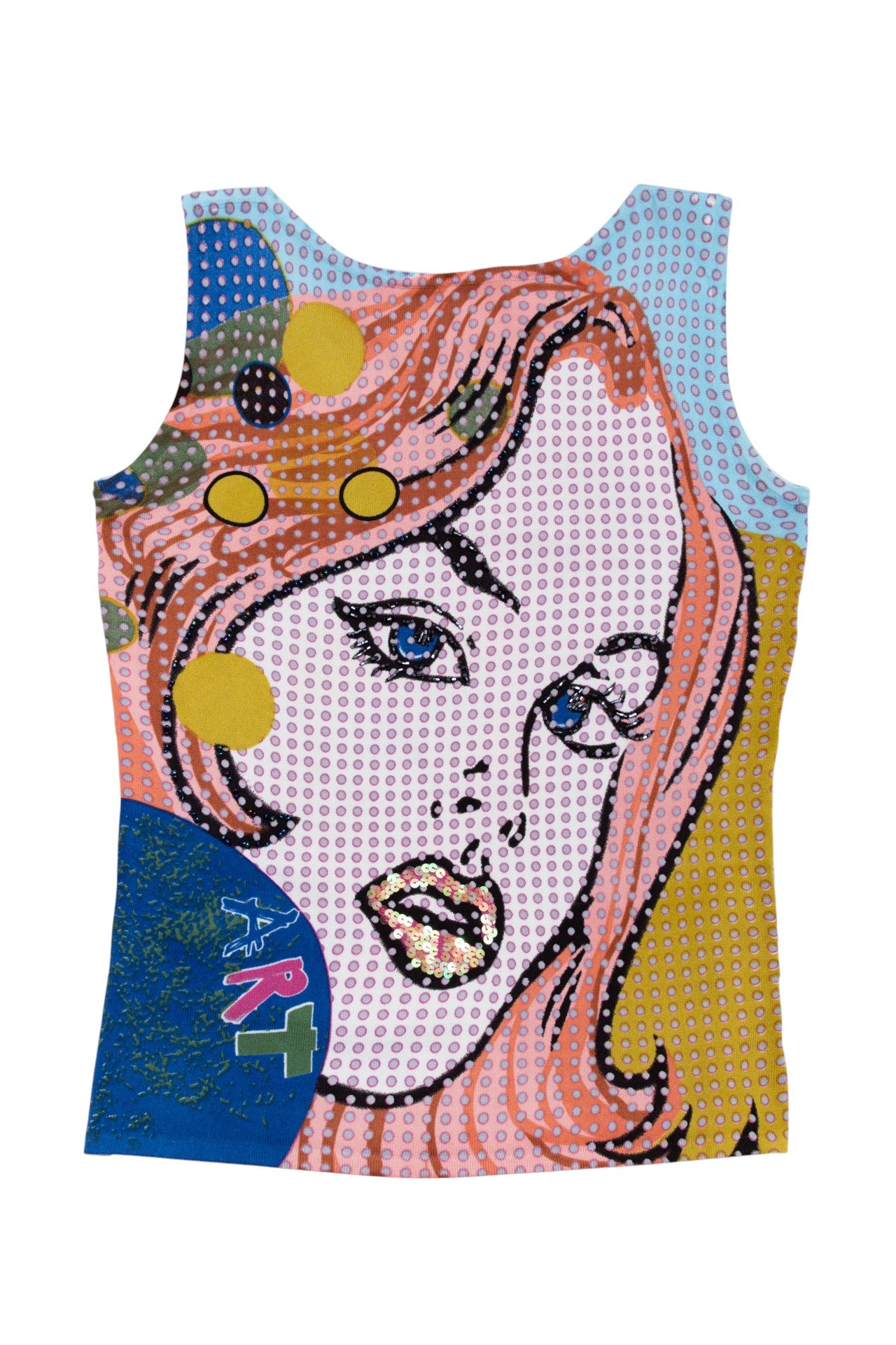 #02 Tulipe beaded comic girl tank | c. 164 | size 12
