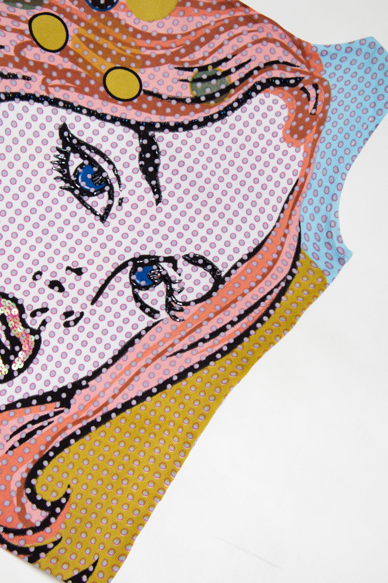 #02 Tulipe beaded comic girl tank | c. 164 | size 12