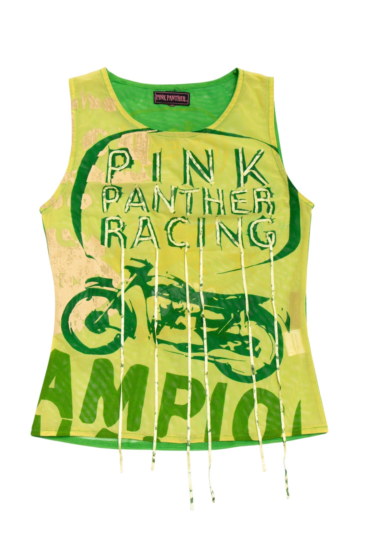 #03 Pink Panther Racing ribbon tassel tank | c. 165 | size 8