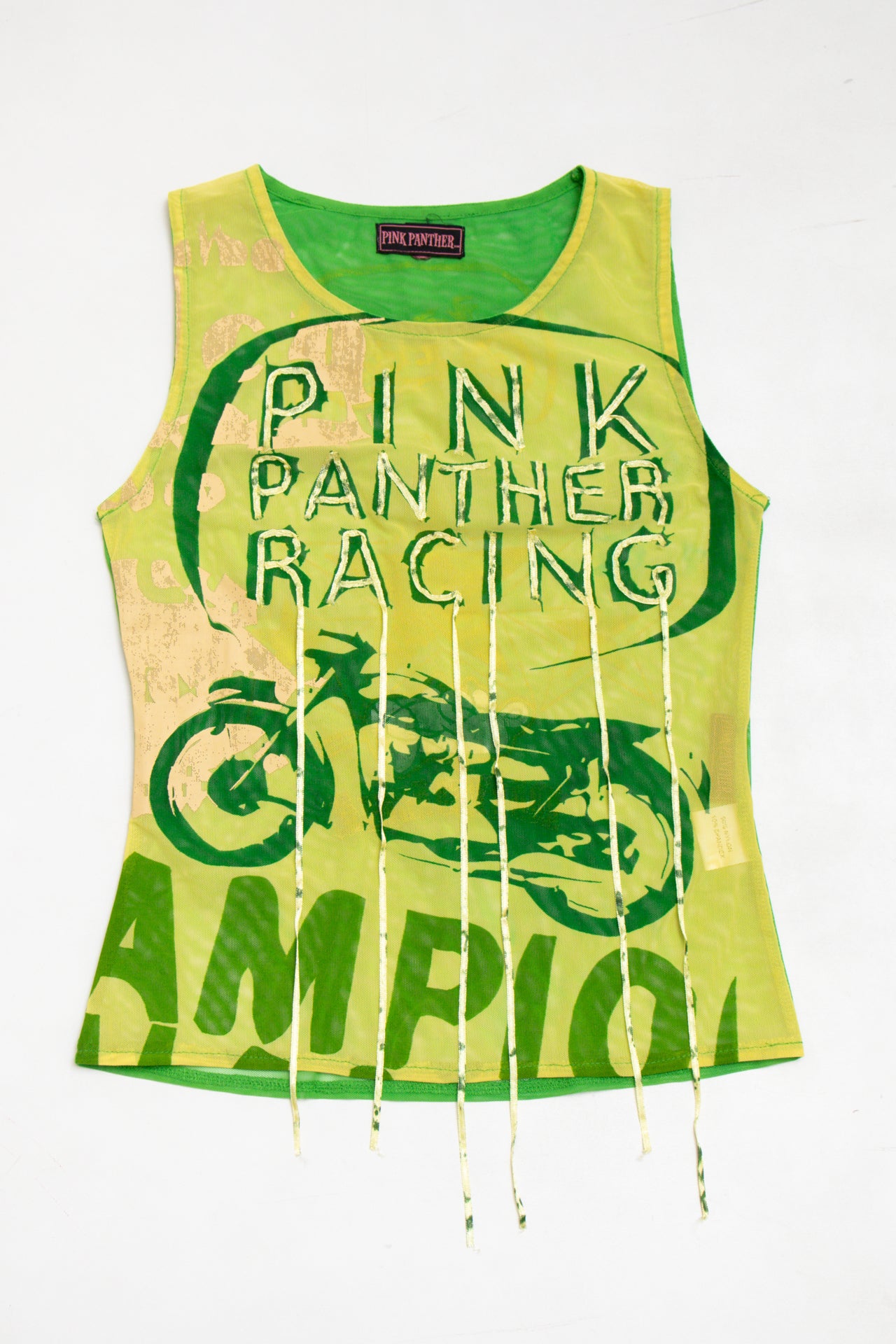 #03 Pink Panther Racing ribbon tassel tank | c. 165 | size 8