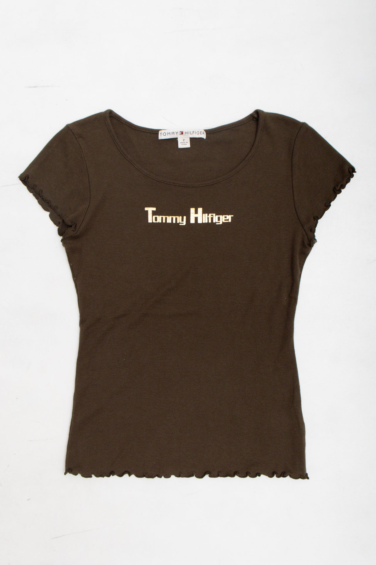 #37 Tommy Hilfiger Khaki Tee | Collection 140 | Size 8