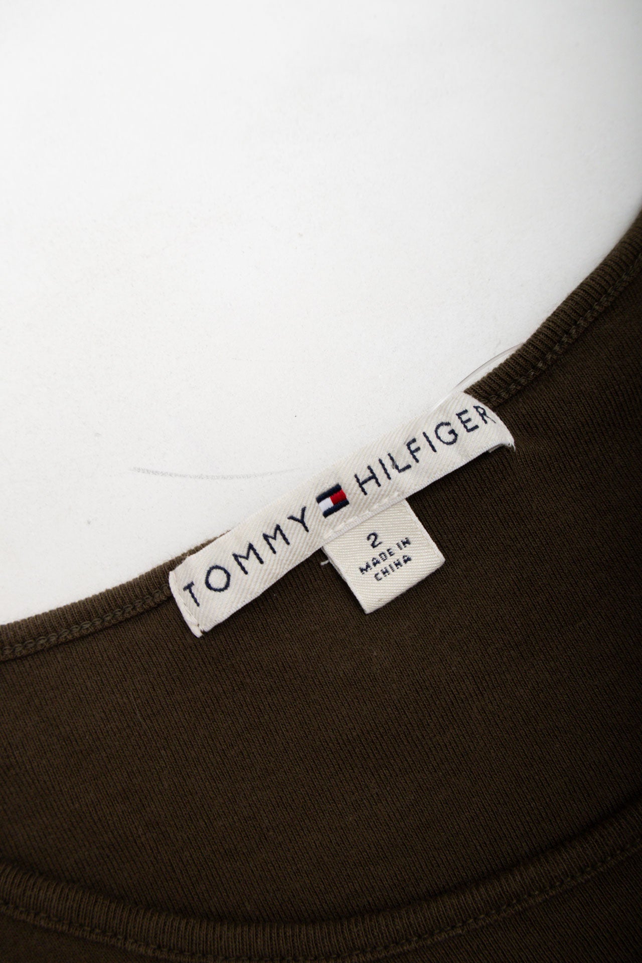 #37 Tommy Hilfiger Khaki Tee | Collection 140 | Size 8