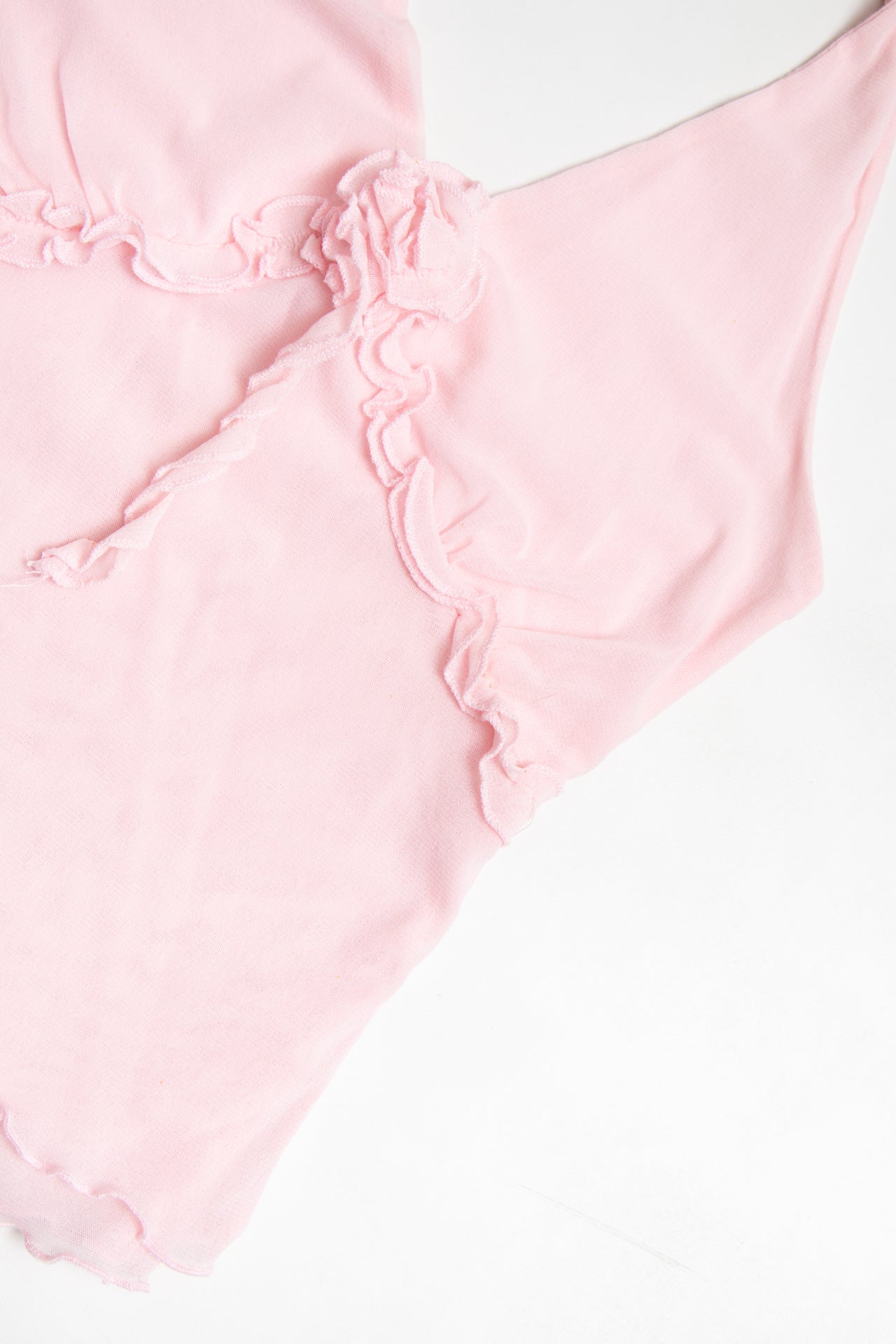 #12 pink ruffled rosette halter top | c. 165 | size 8