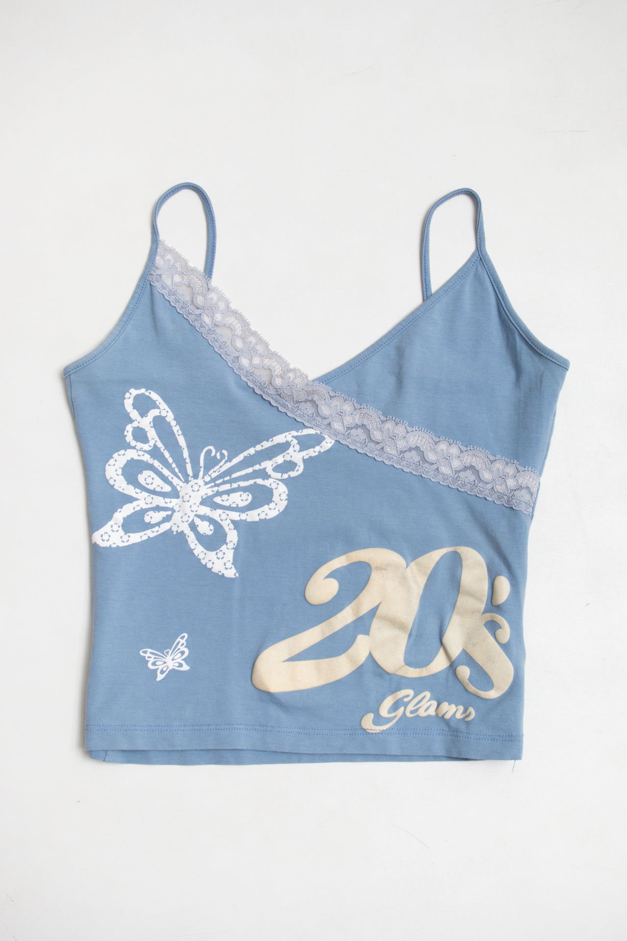 #24 baby blue cotton butterfly cami | c. 165 | size 8