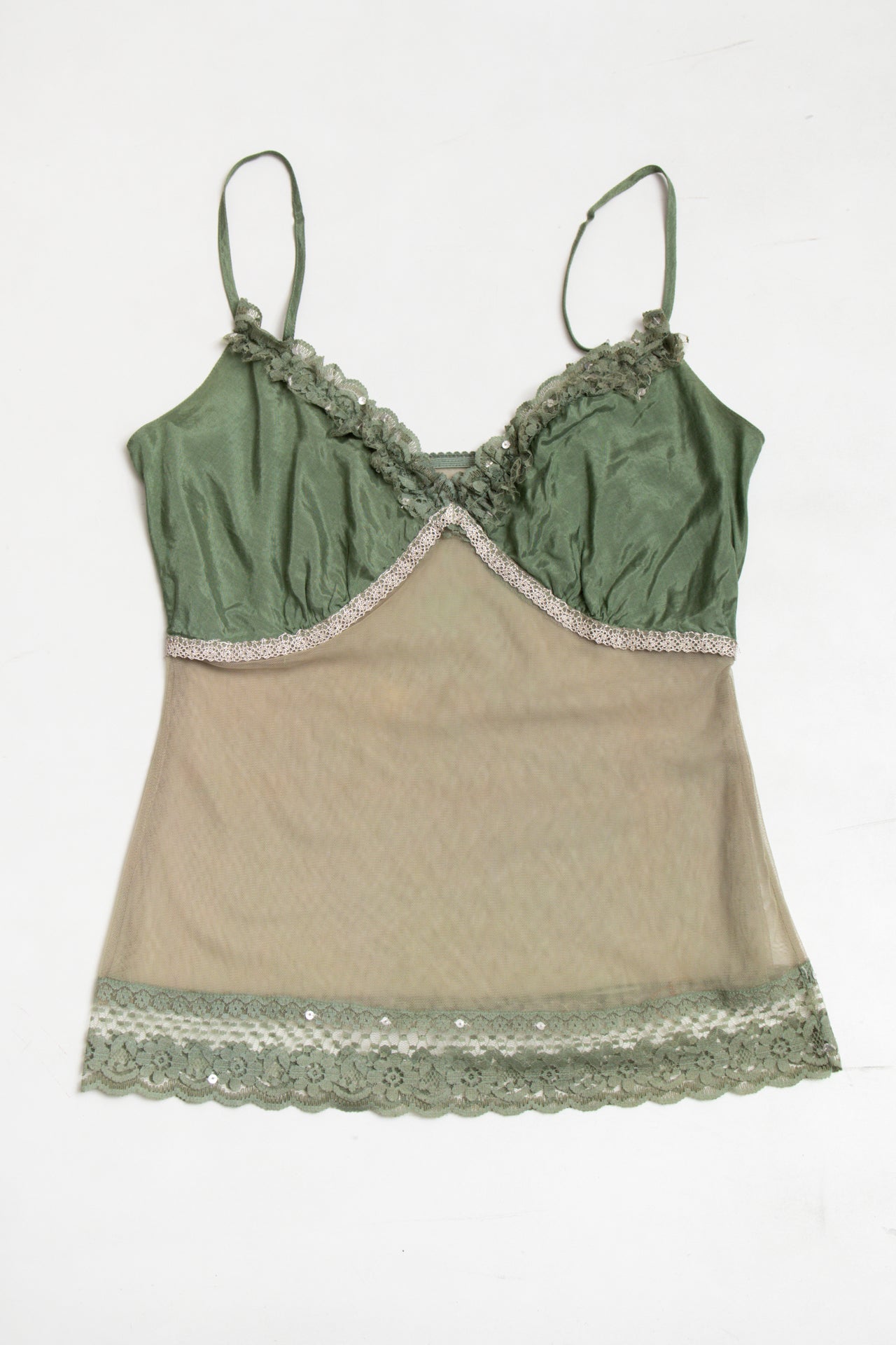 #29 Extyn sage green sequinned cami | c. 165 | size 10