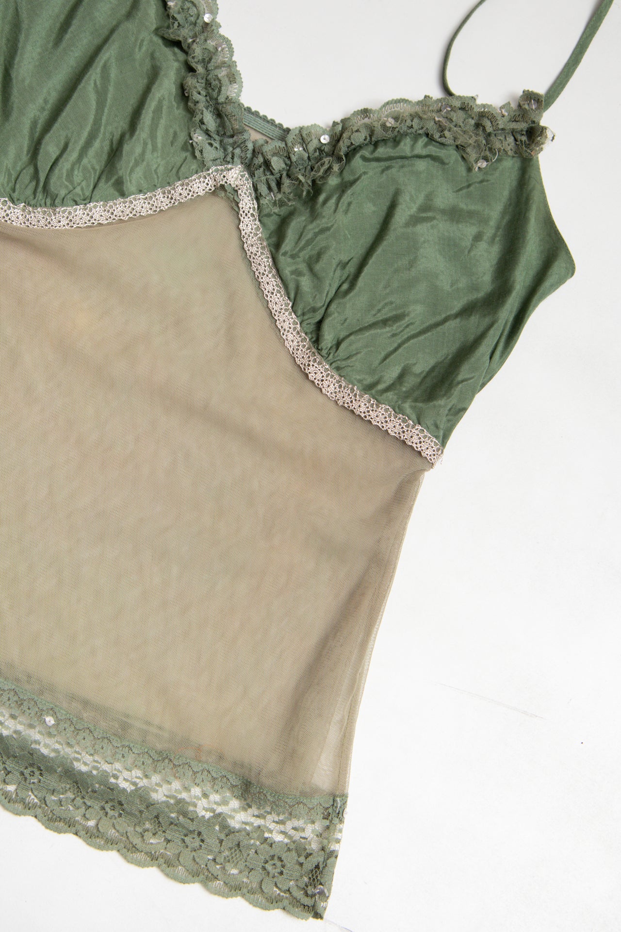 #29 Extyn sage green sequinned cami | c. 165 | size 10