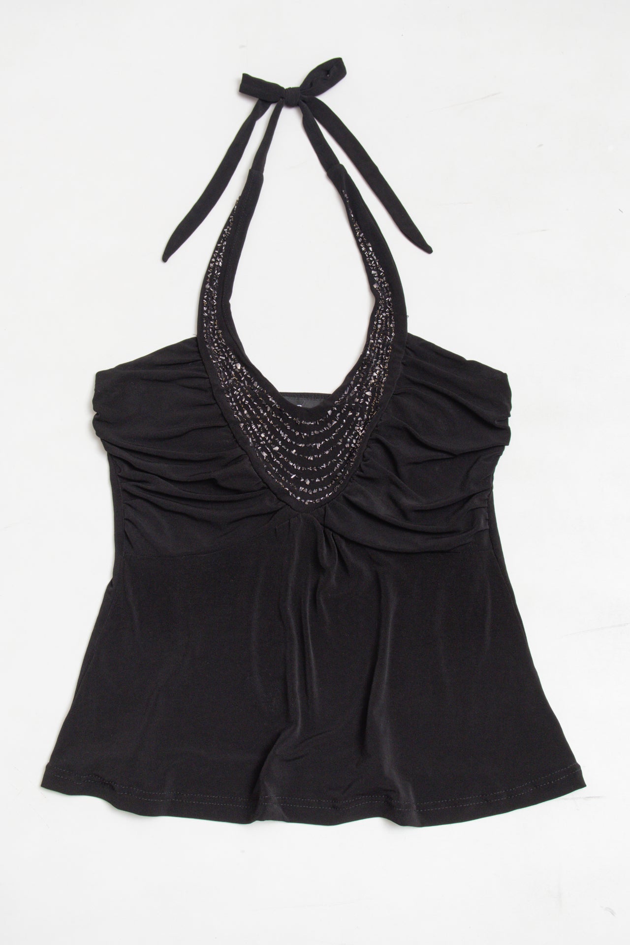 #31 BCX beaded ruched halter top | c. 165 | size 10