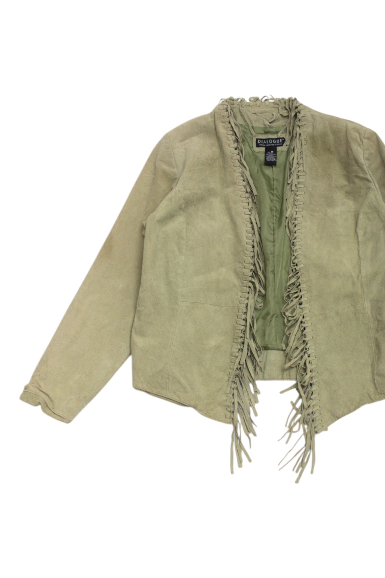 #229 sage green authentic leather jacket | c. 156 | size 10