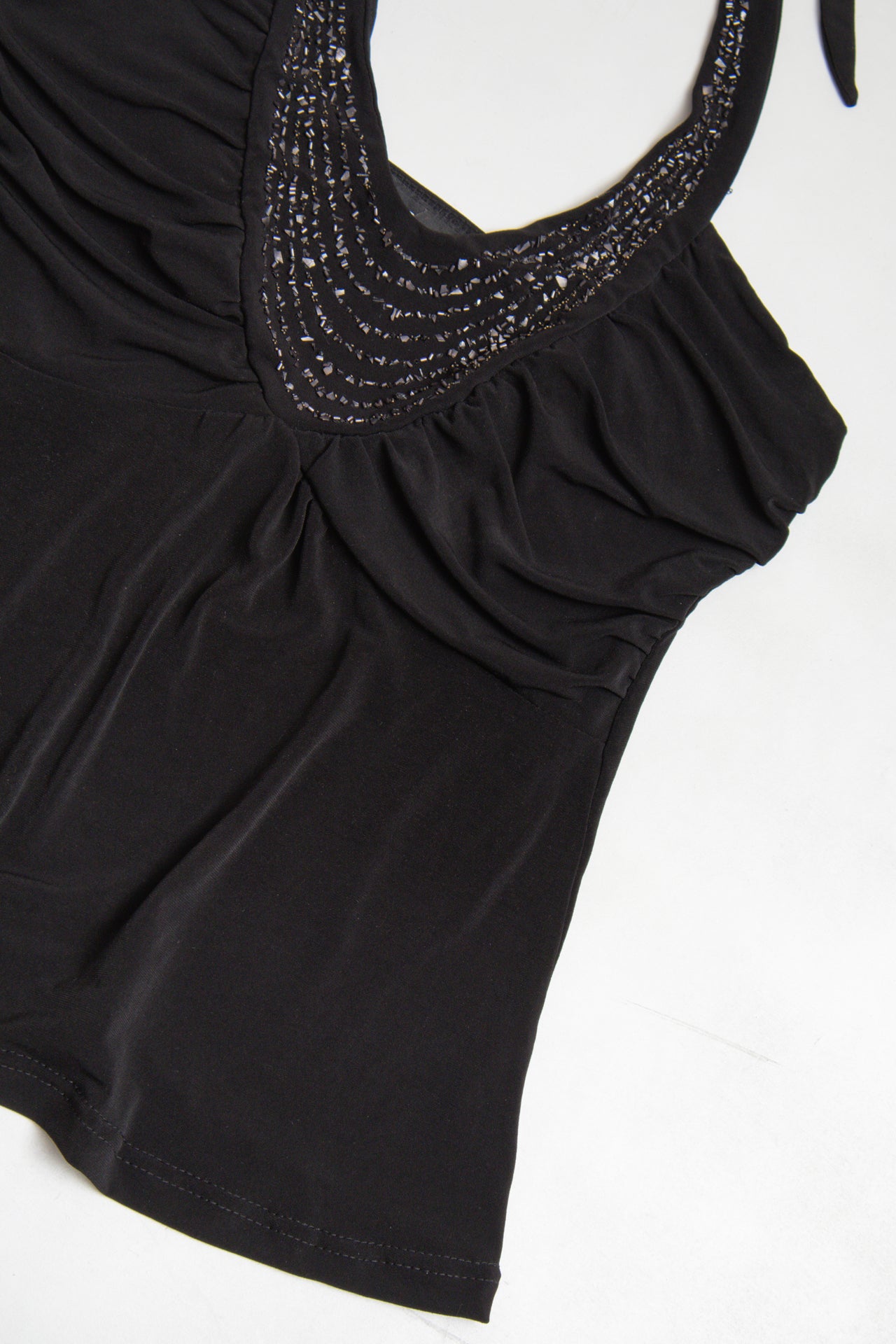 #31 BCX beaded ruched halter top | c. 165 | size 10