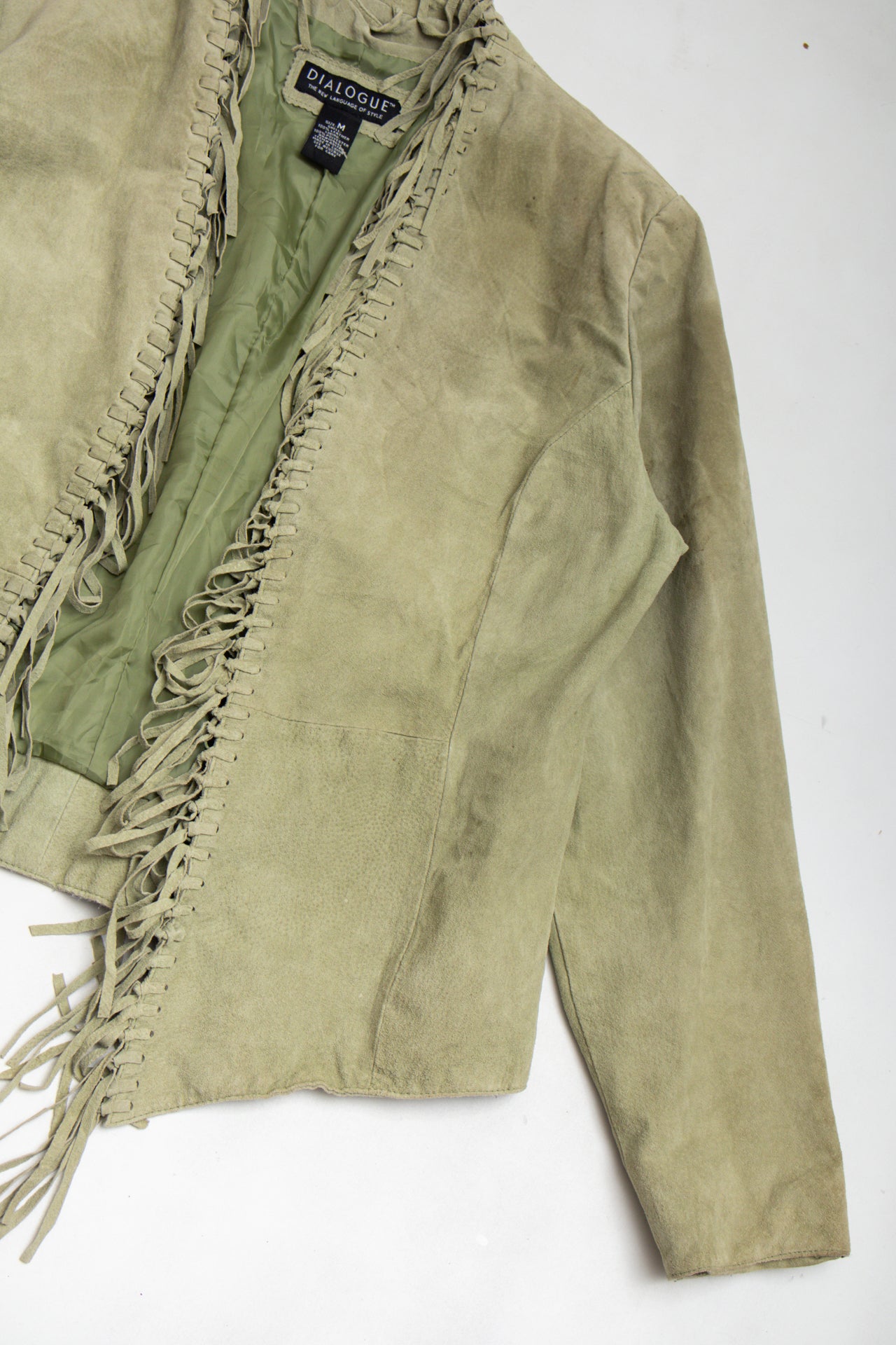 #229 sage green authentic leather jacket | c. 156 | size 10