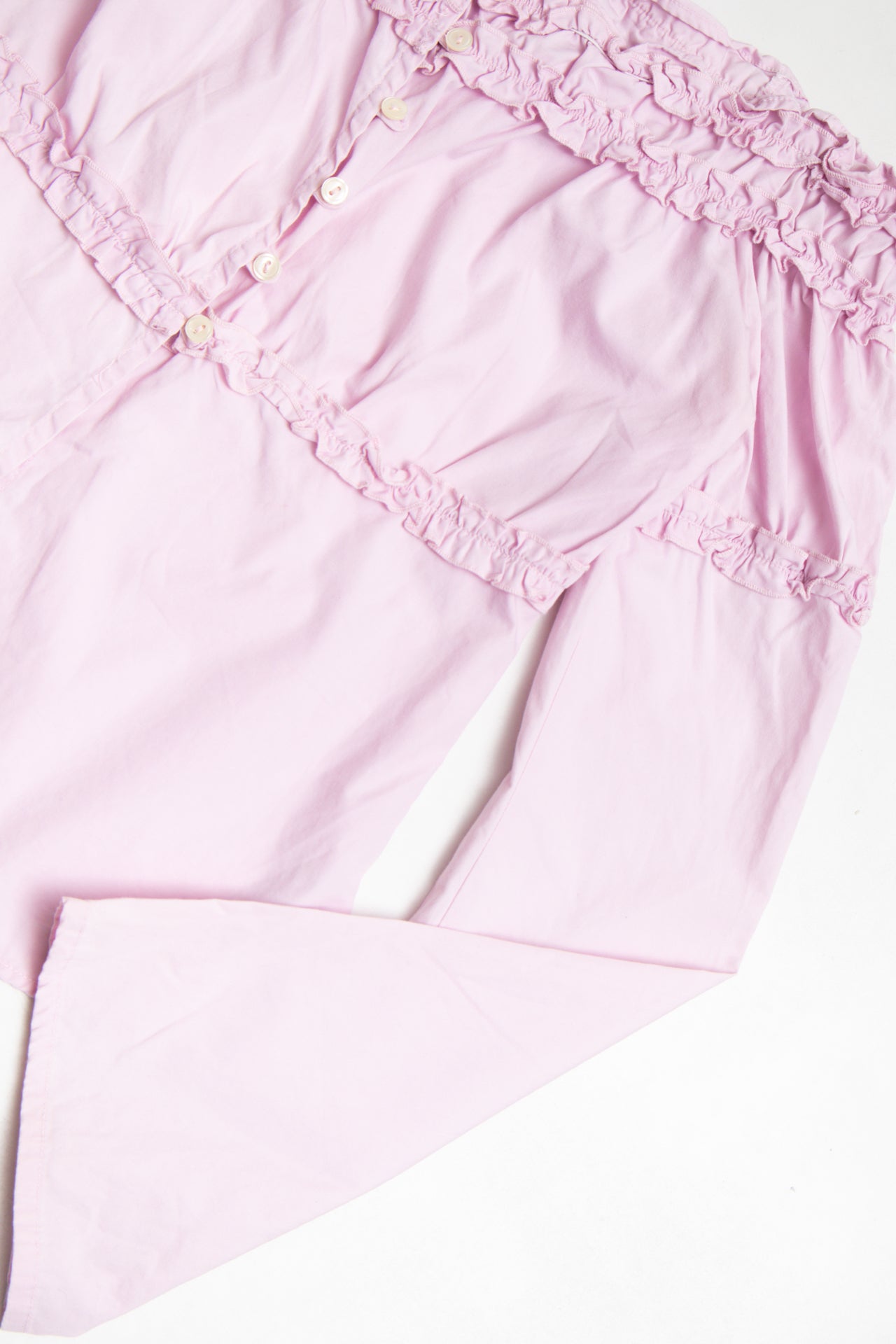 #34 lilac ruffled off-shoulder button up | c. 165 | size 10