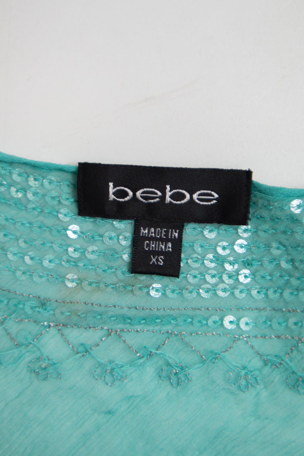 #35 Bebe silk sequinned top | c. 165 | size 8/10
