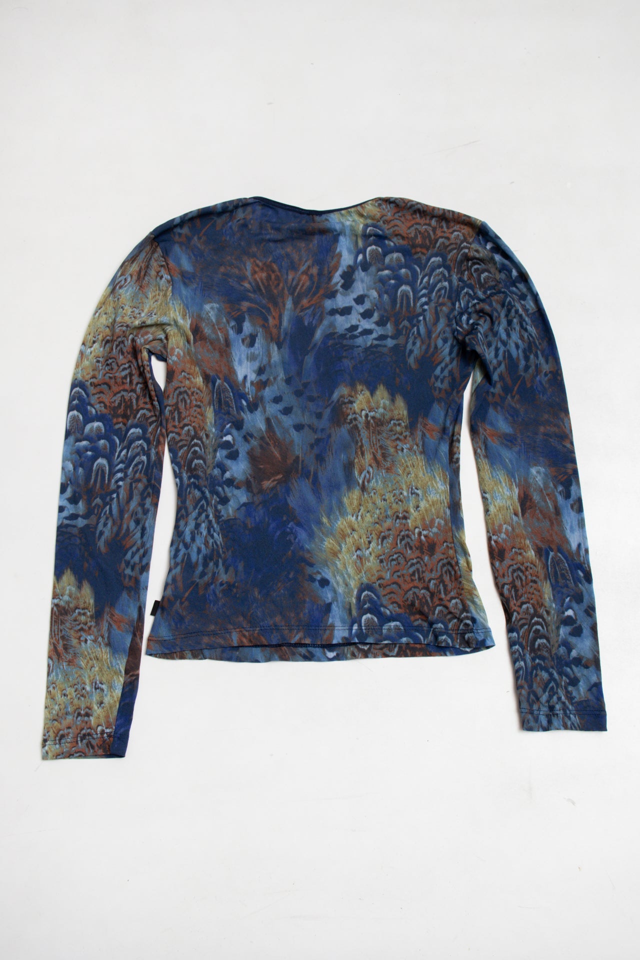 #36 XOXO peacock print long sleeve | c. 165 | size 10