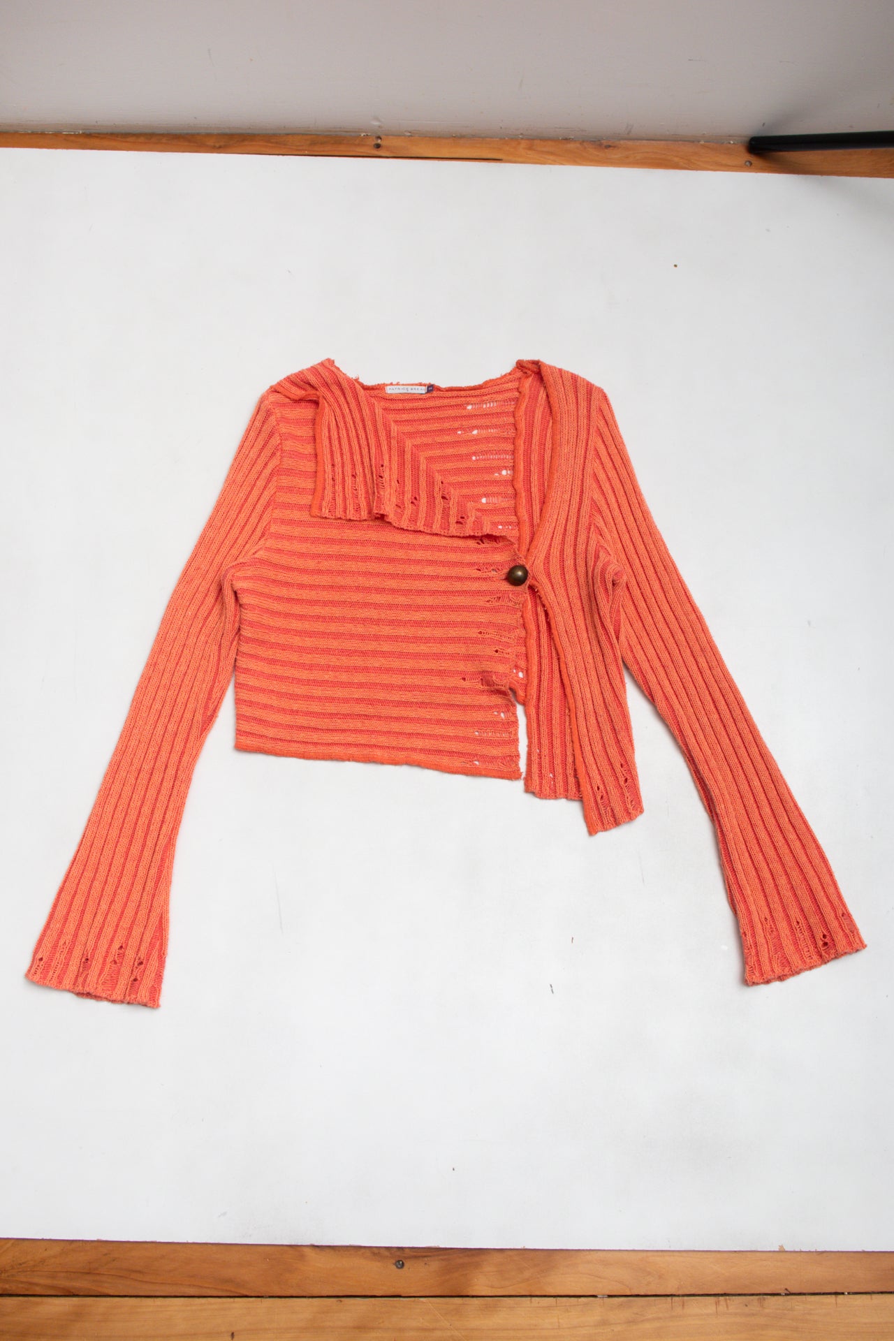 #242 Patrick Beal asym distressed cardi | c. 156 | size 10