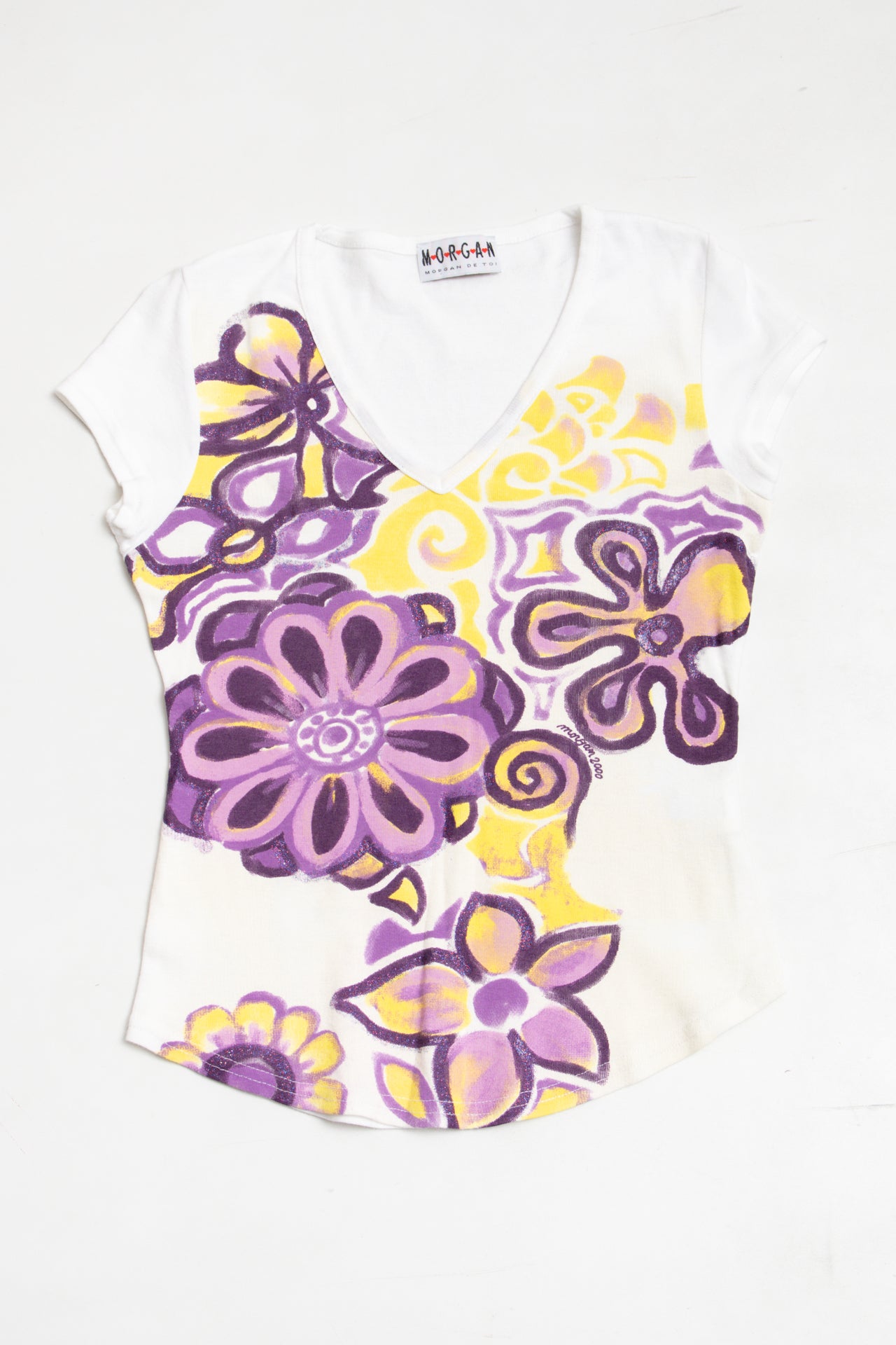 #48 Morgan de Toi painted print tee | c. 165 | size 8