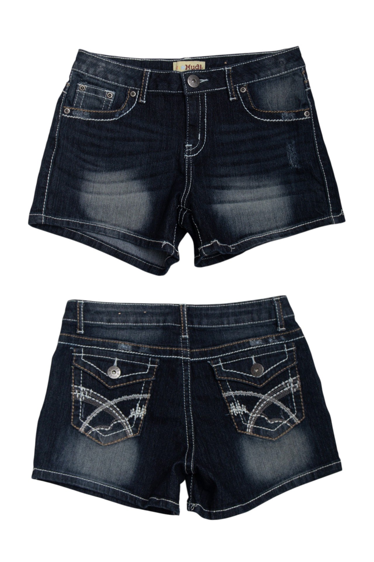 #255 Mudd dark wash denim shorts | c. 156 | size 6