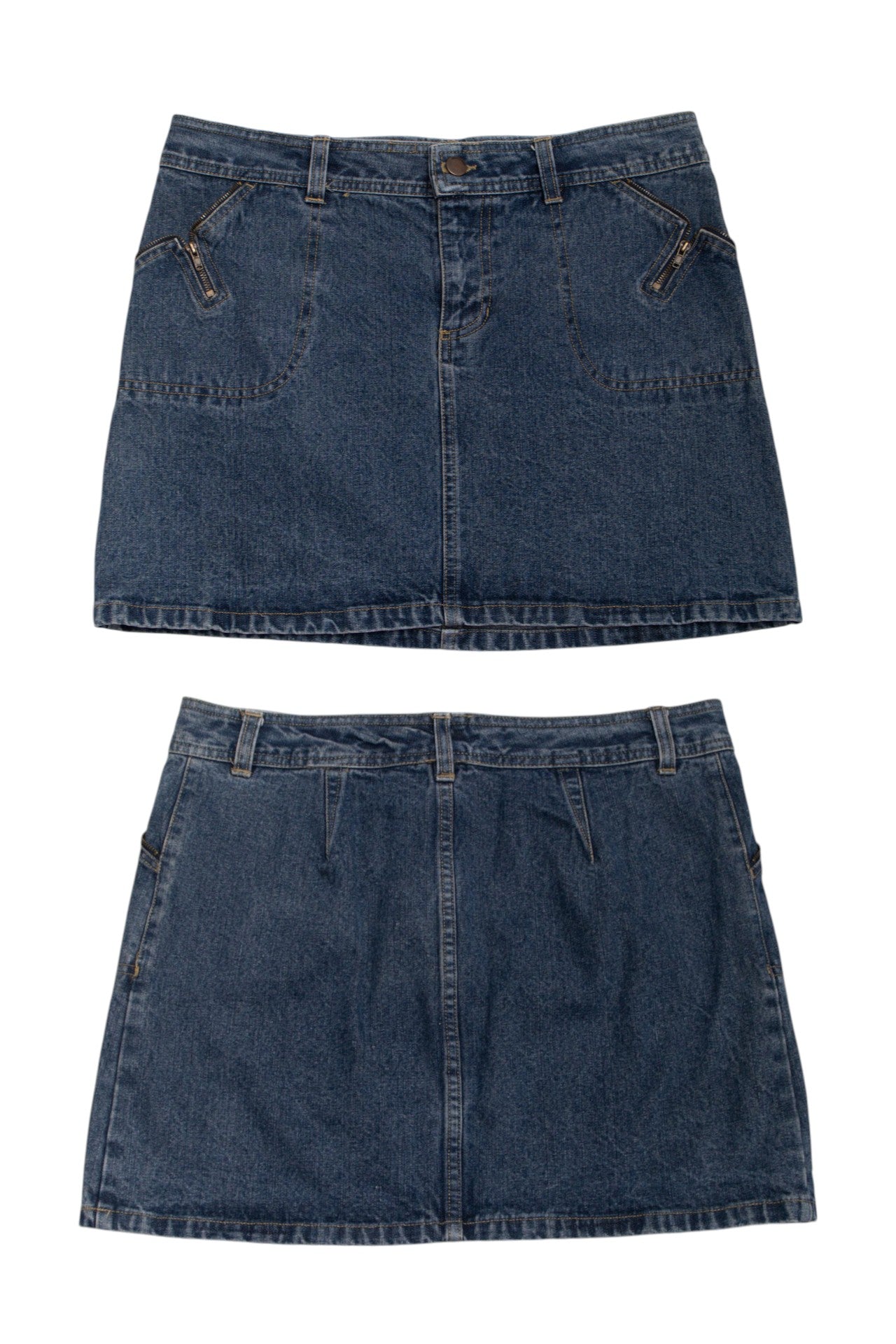 #257 statement zip denim skirt | c. 156 | size 8
