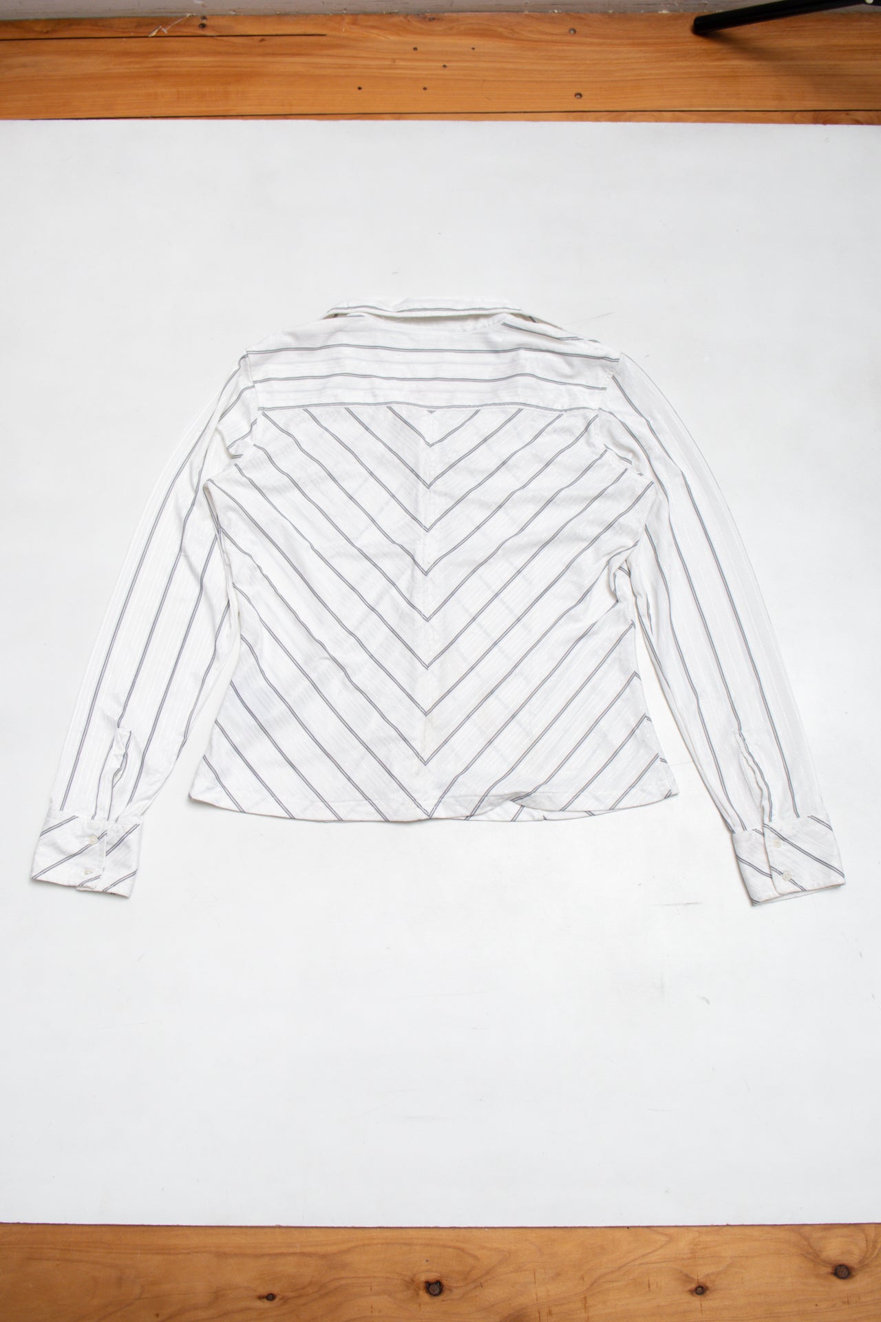 #65 Beechers Brook striped fitted button up | c. 165 | size 12/14