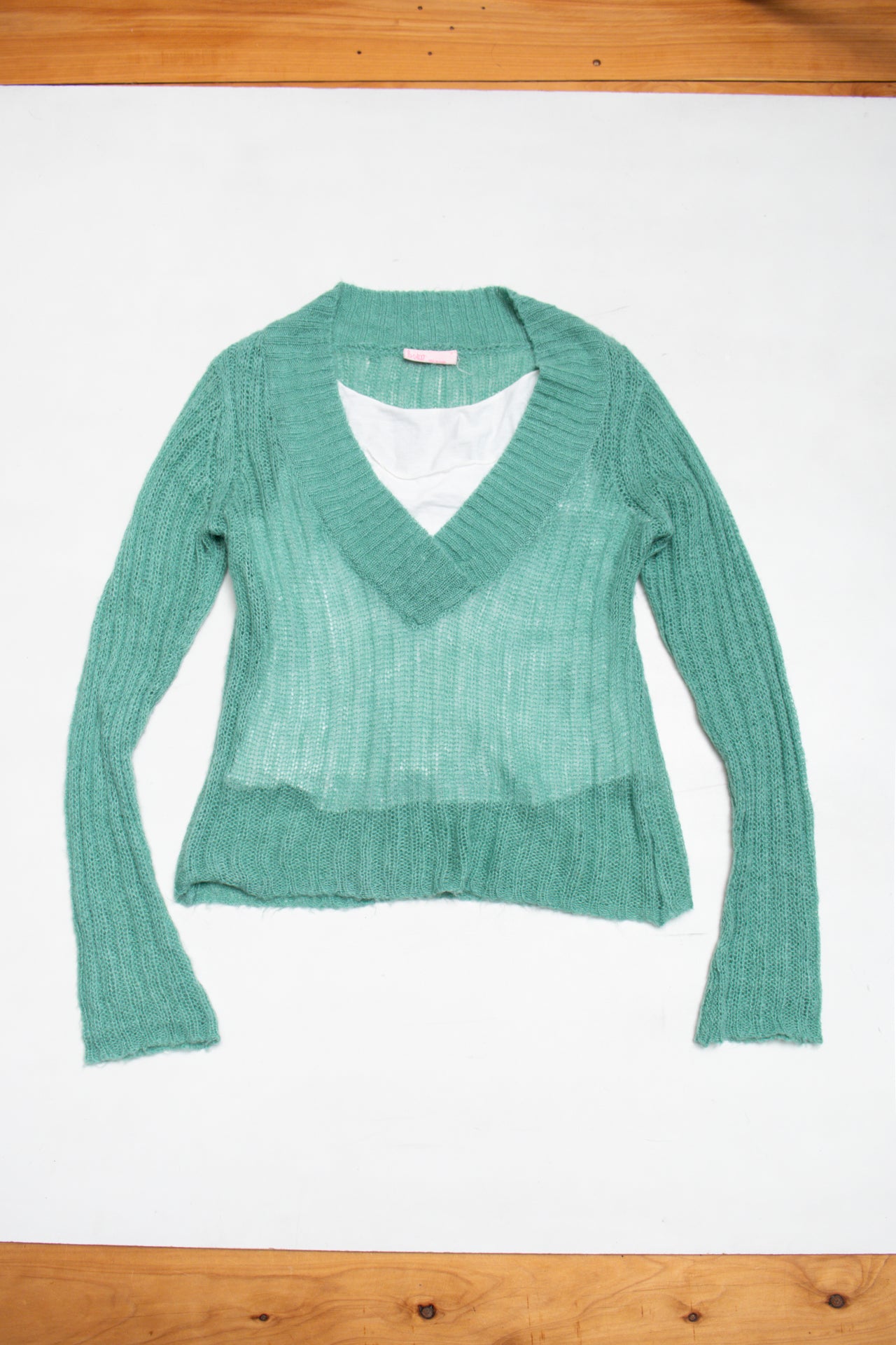 #71 B Star turquoise lined jumper | c. 165 | size 12