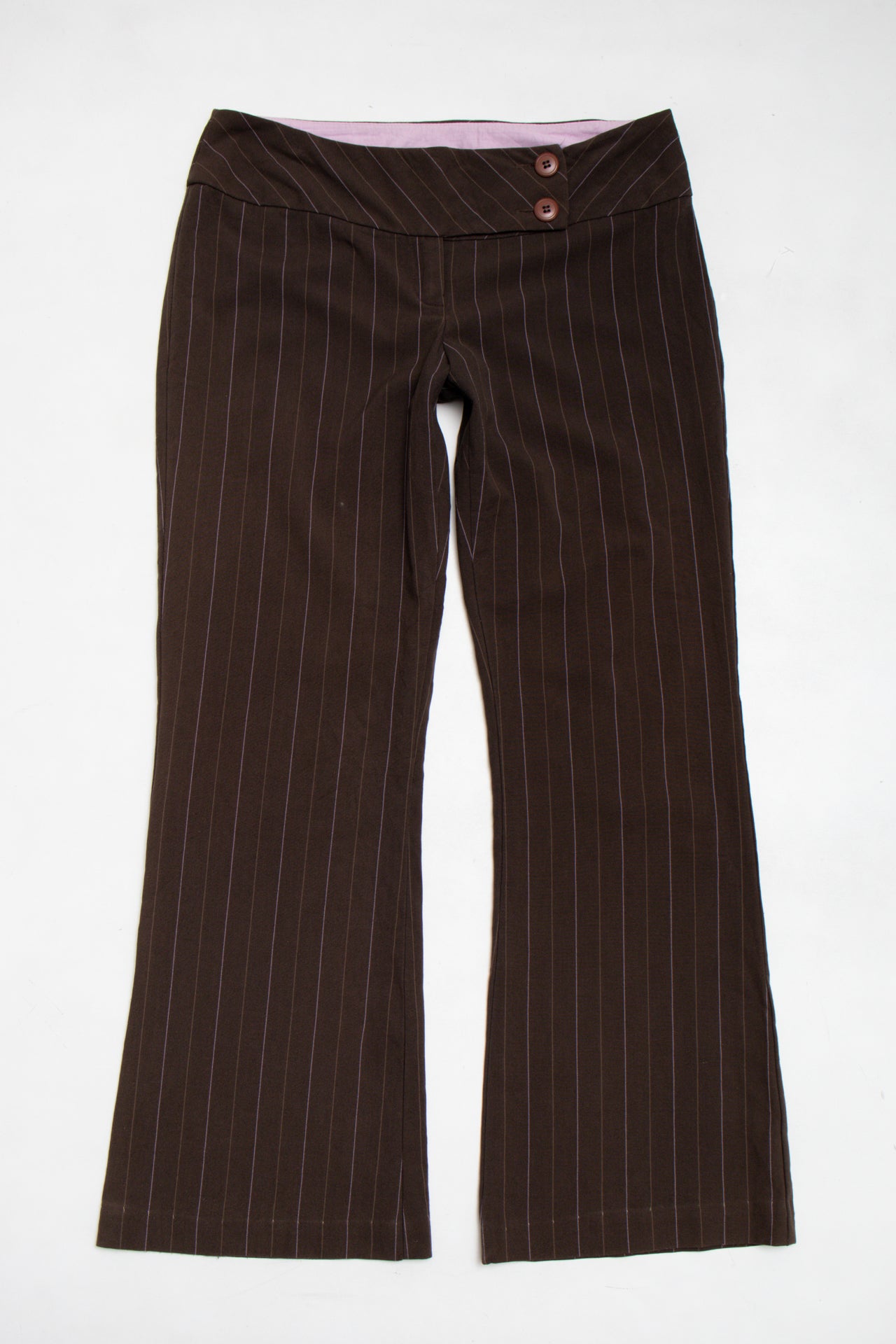 #85 Joe Benbasset brown pinstripe pants | c. 165 | size 8