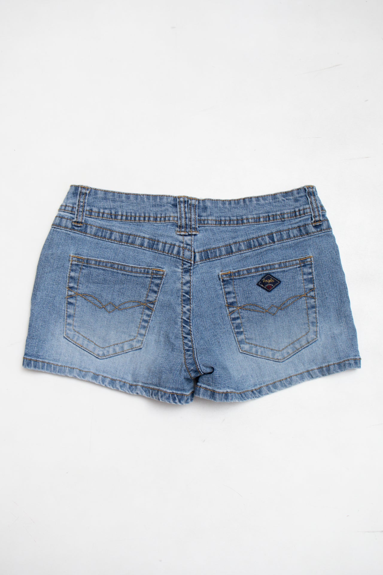 #100 Angels sequinned floral denim shorts | c. 165 | size 8