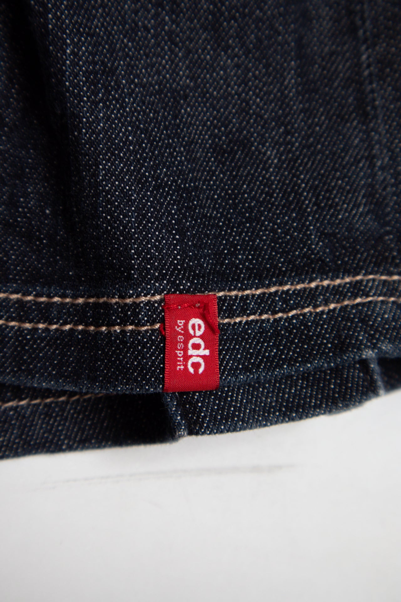 #101 EDC dark wash pleated mini denim skirt | c. 165 | size 14