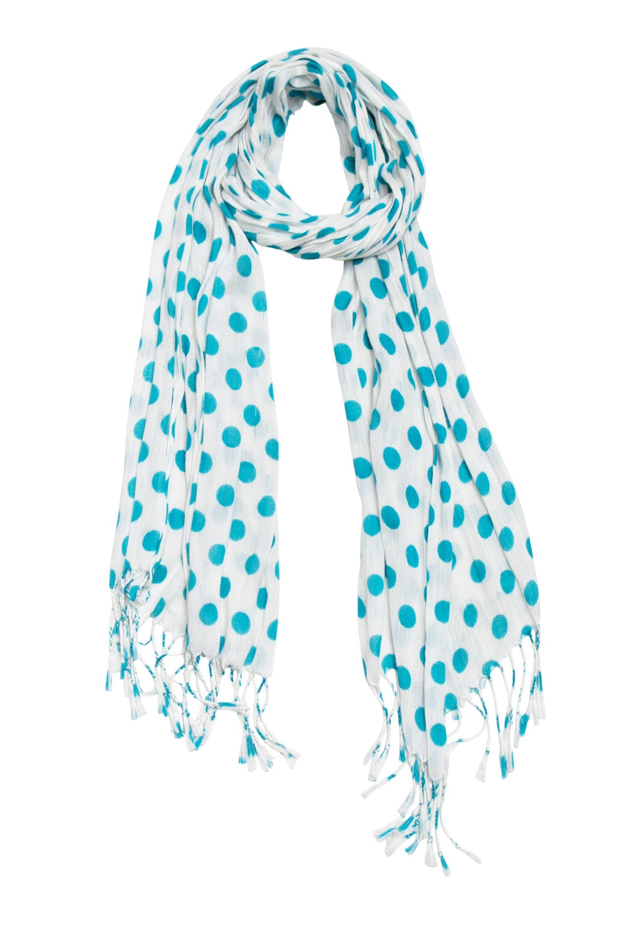 #111 White / Teal scarf