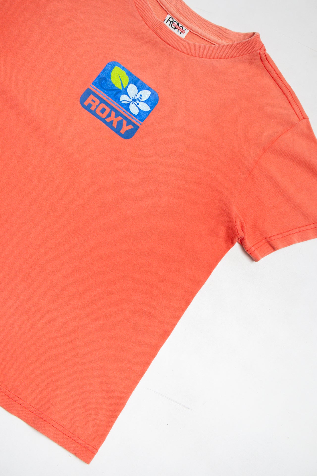#121 Roxy flower coral cotton tee | c. 165 | size 10