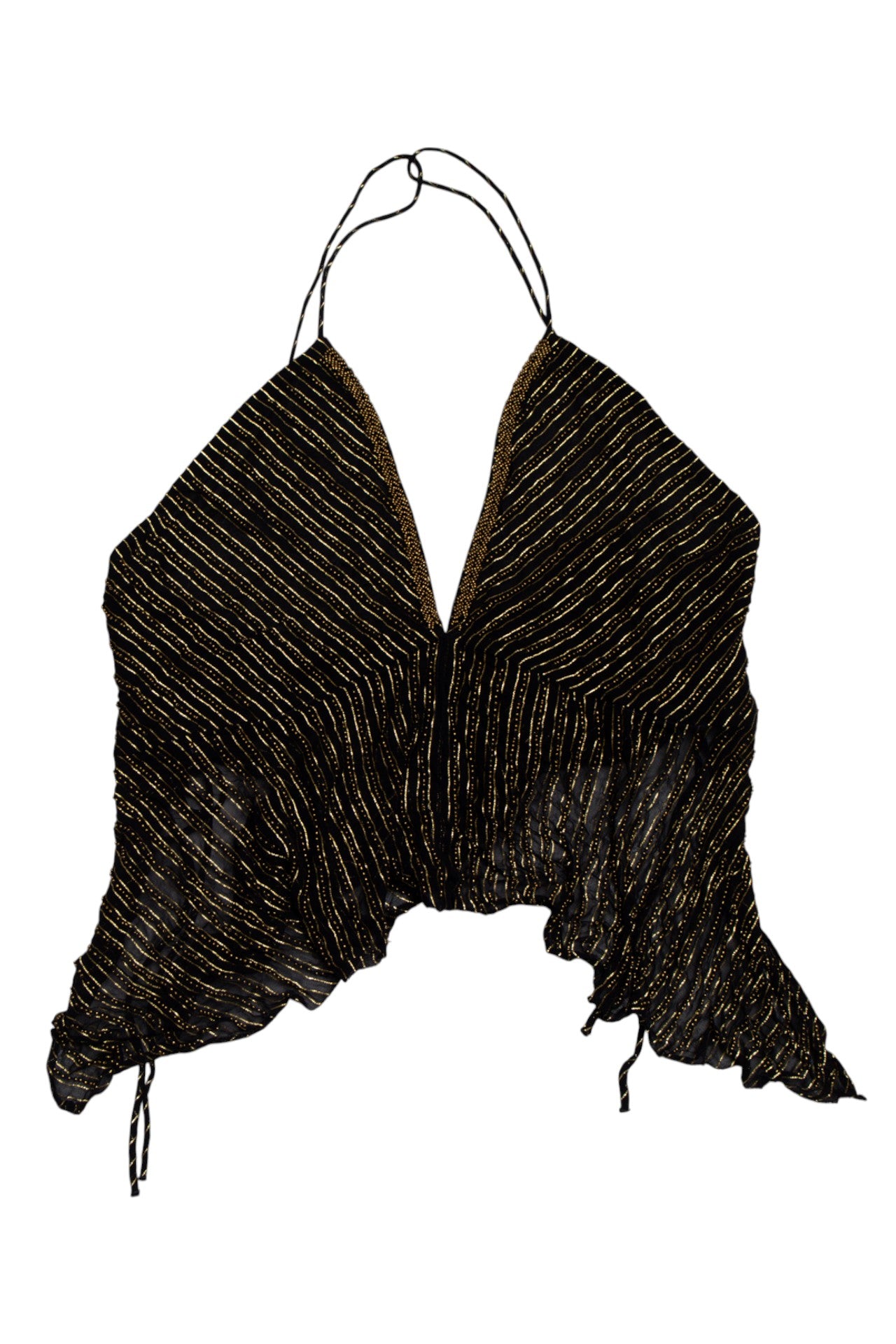 #123 gold/black beaded festival top | c. 165 | size 10