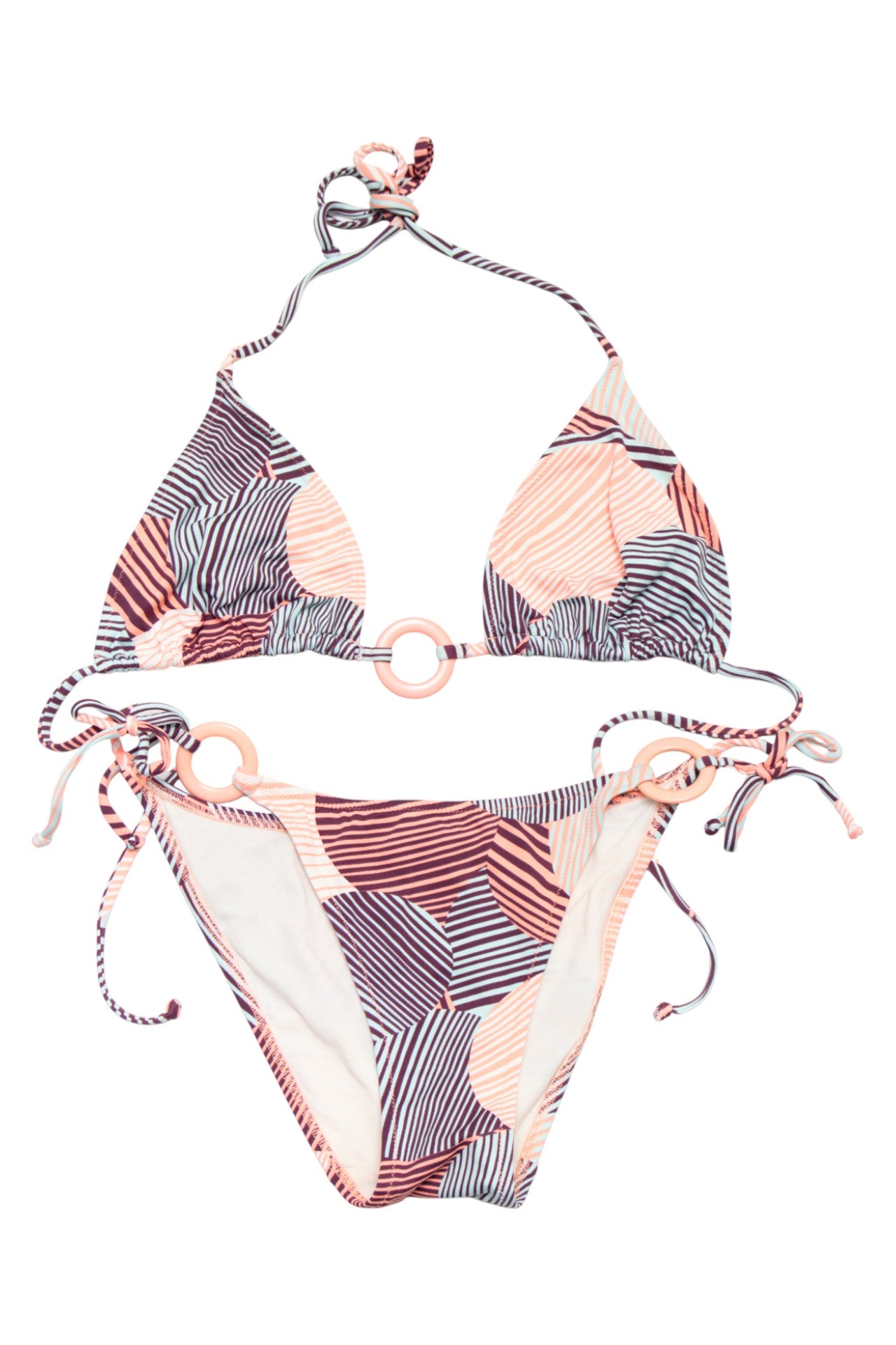 #179 Etam Bikini Set Multicolor (peach, Burgundy, Light Blue, White) | c. 174 | Size 12