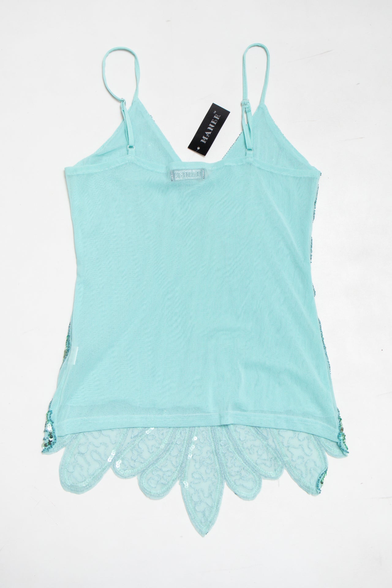 #132 Maner teal beaded cami | c. 165 | size 10/12