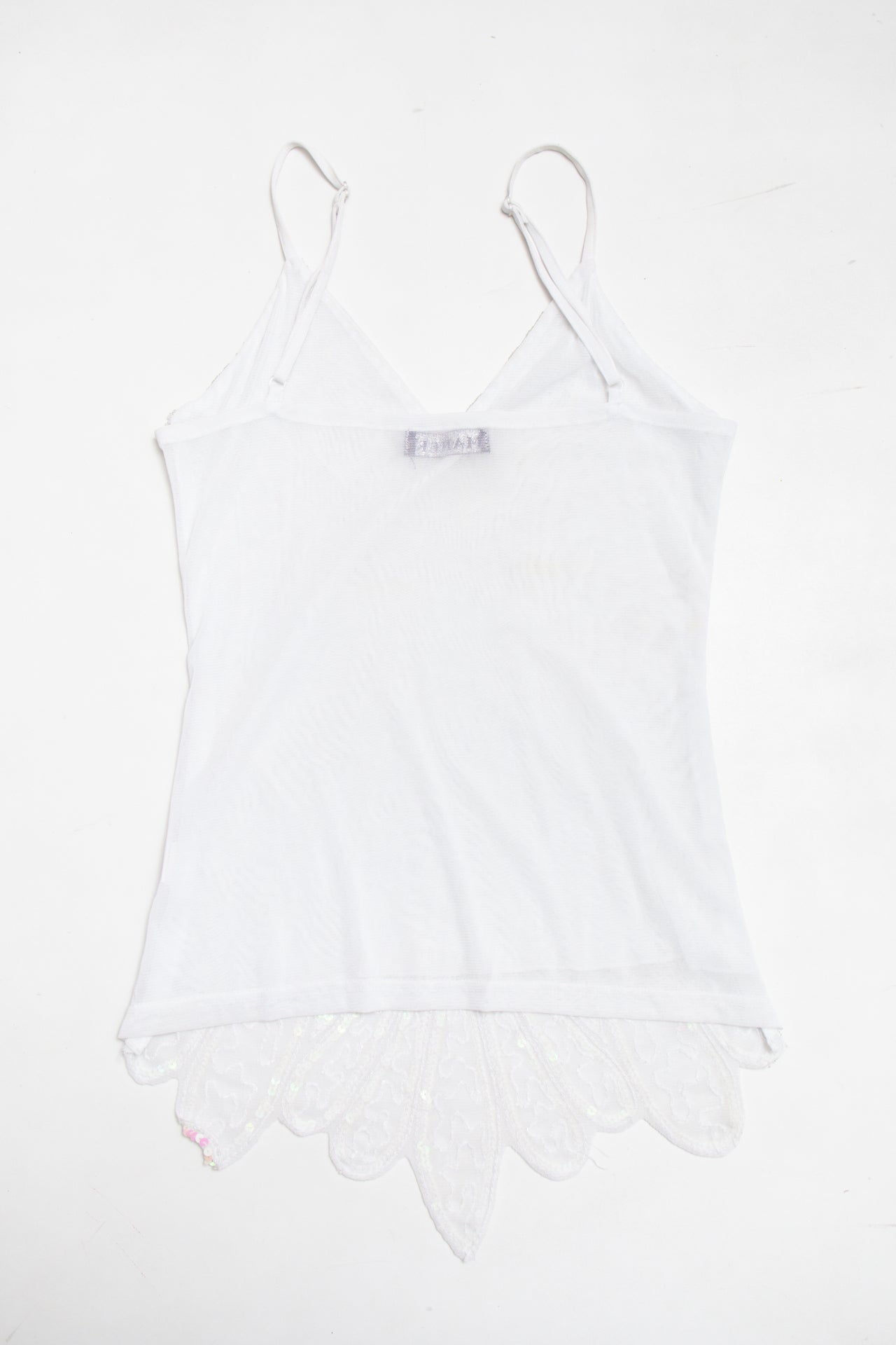 #133 Maner white* beaded cami | c. 165 | size 8
