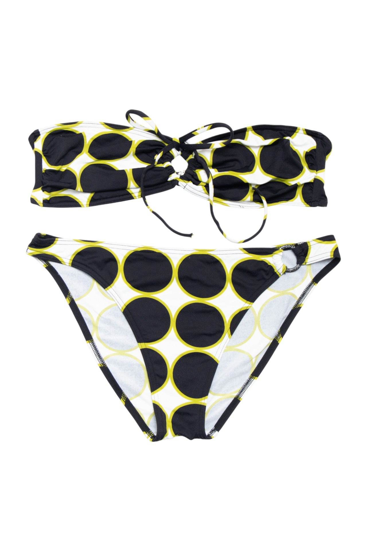 #185 Morgan Bikini Set Black, White, And Chartreuse/yellow-green | c. 174 | Size 14