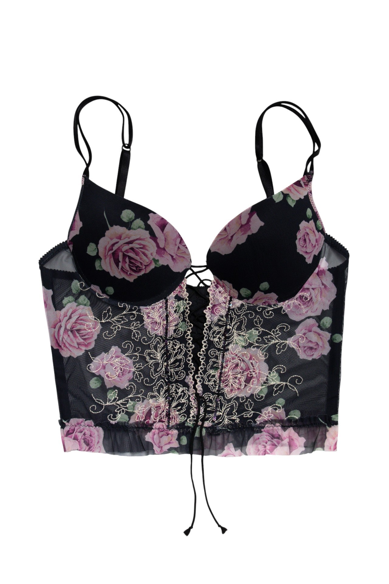 #138 Rose print embroidered corset | c. 165 | size 10D