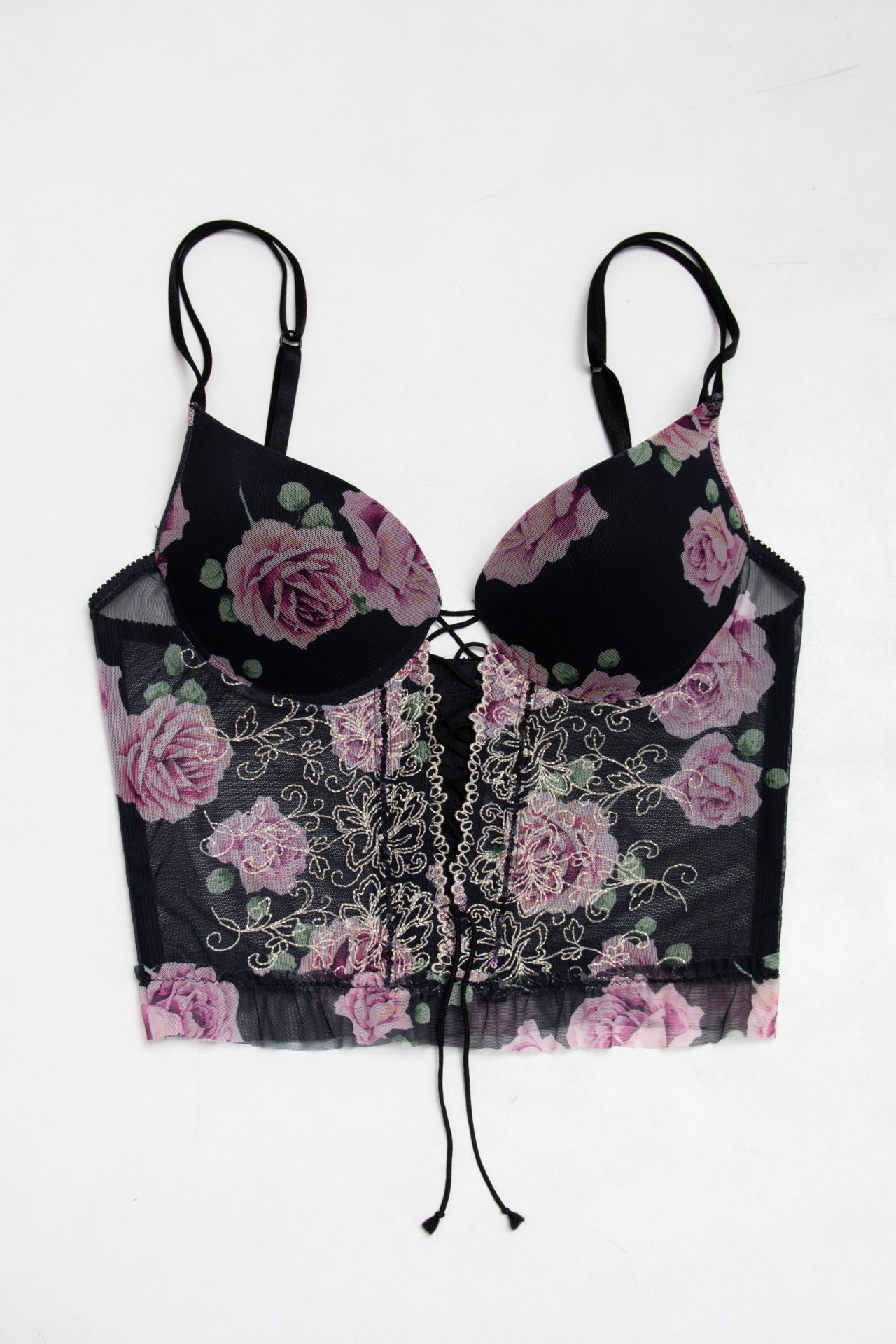 #138 Rose print embroidered corset | c. 165 | size 10D