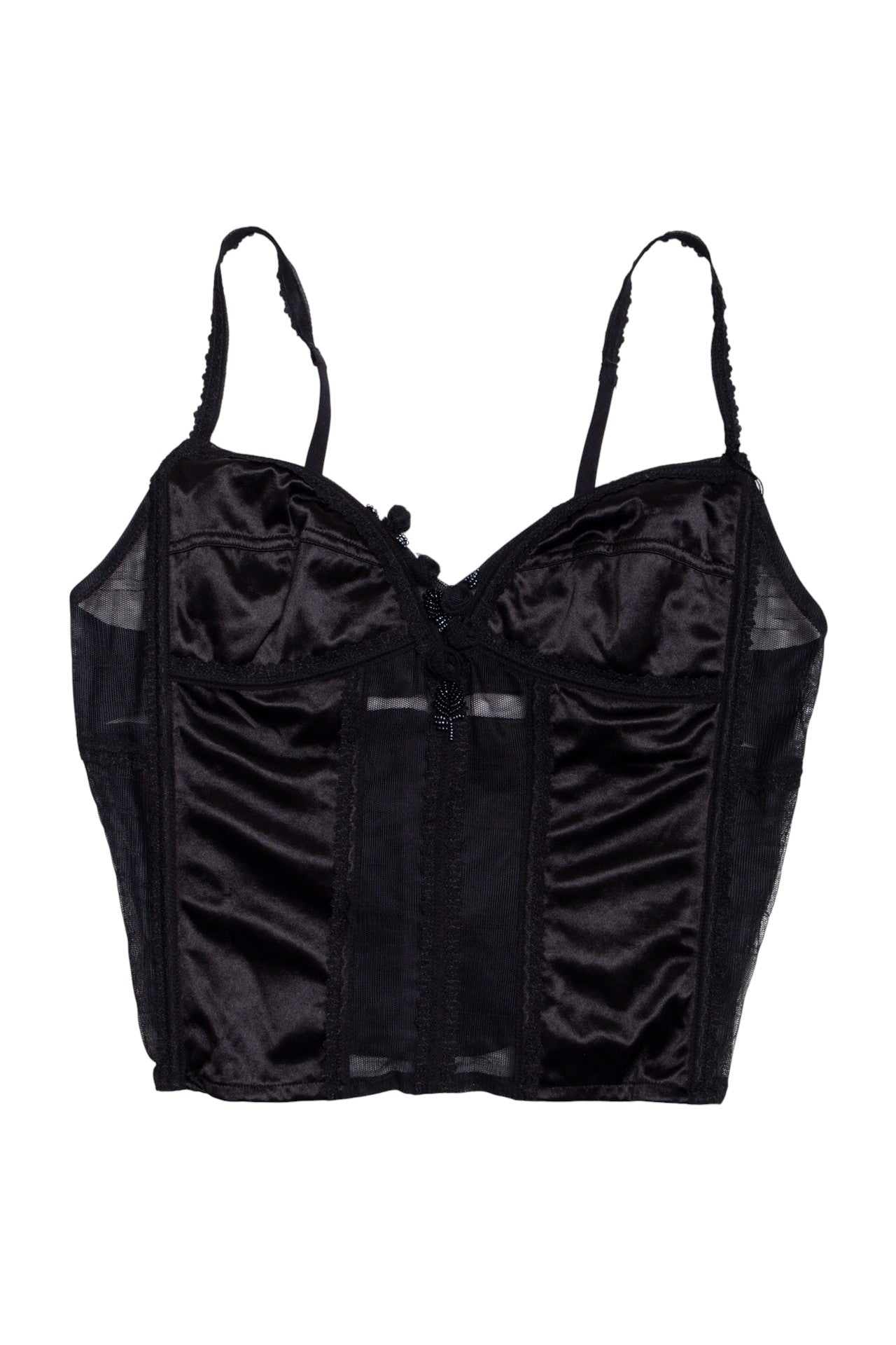 #142 black beaded corset top | c. 165 | size 8