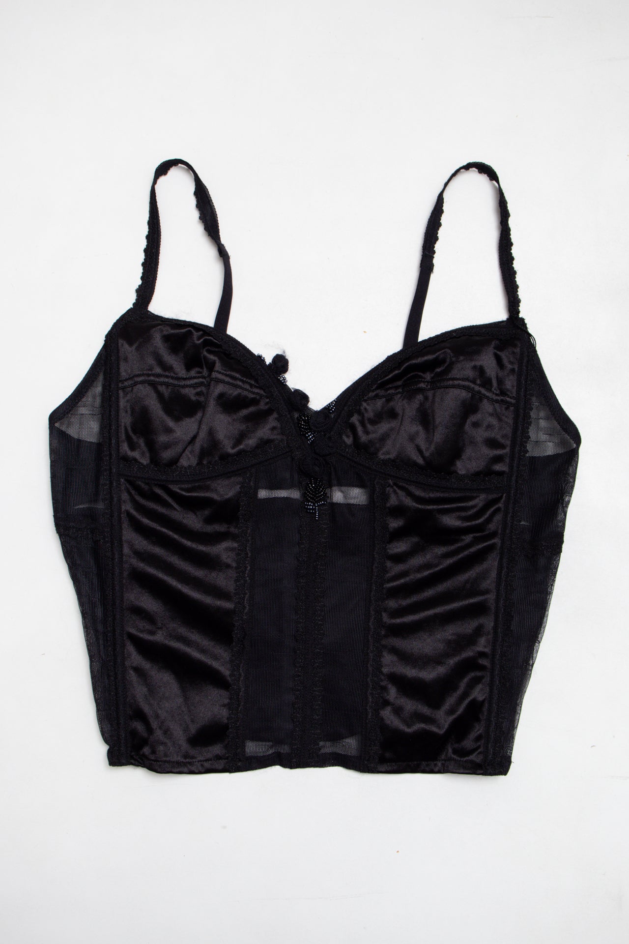 #142 black beaded corset top | c. 165 | size 8