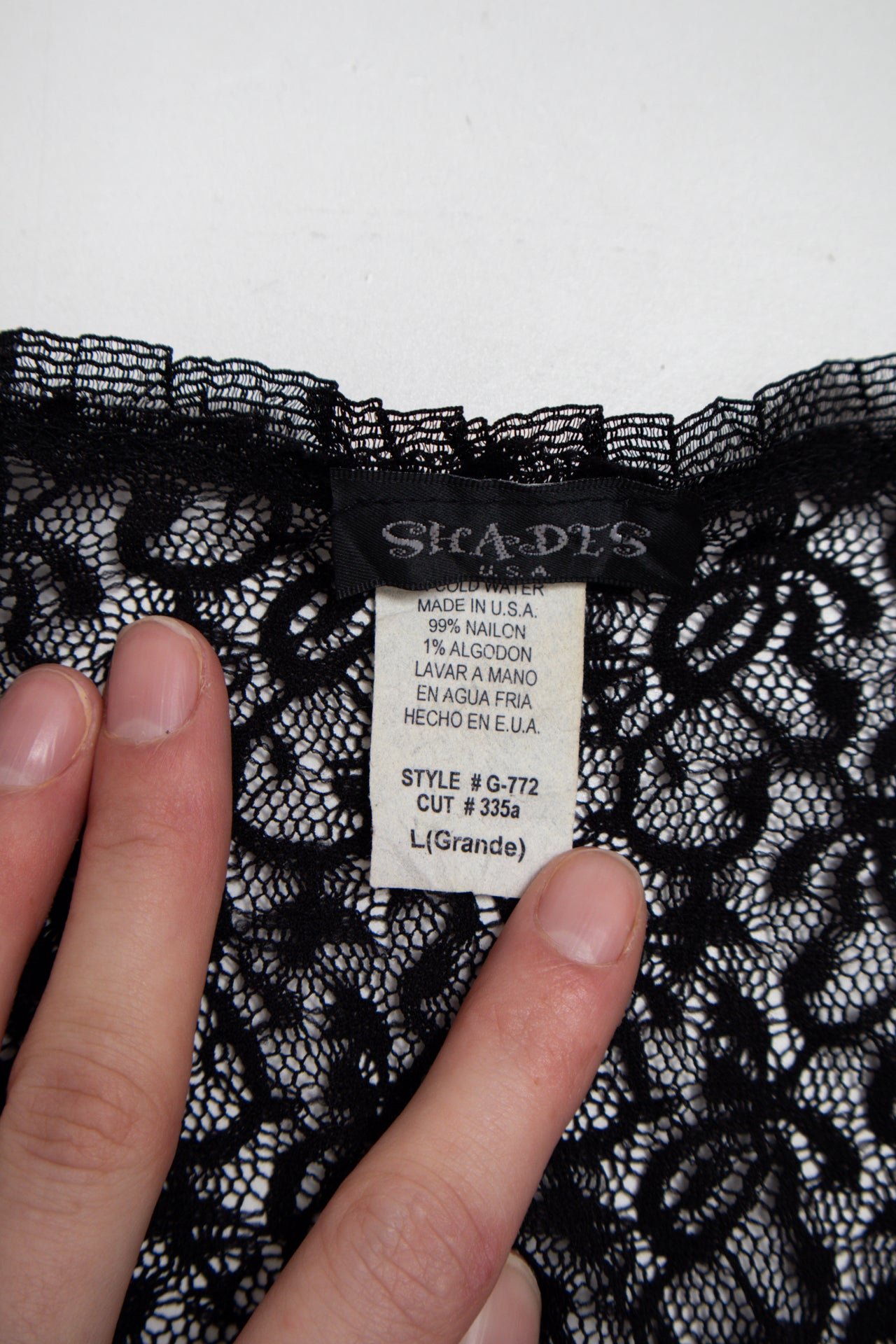 #149 USA made Shades lace long sleeve | c. 165 | size 10