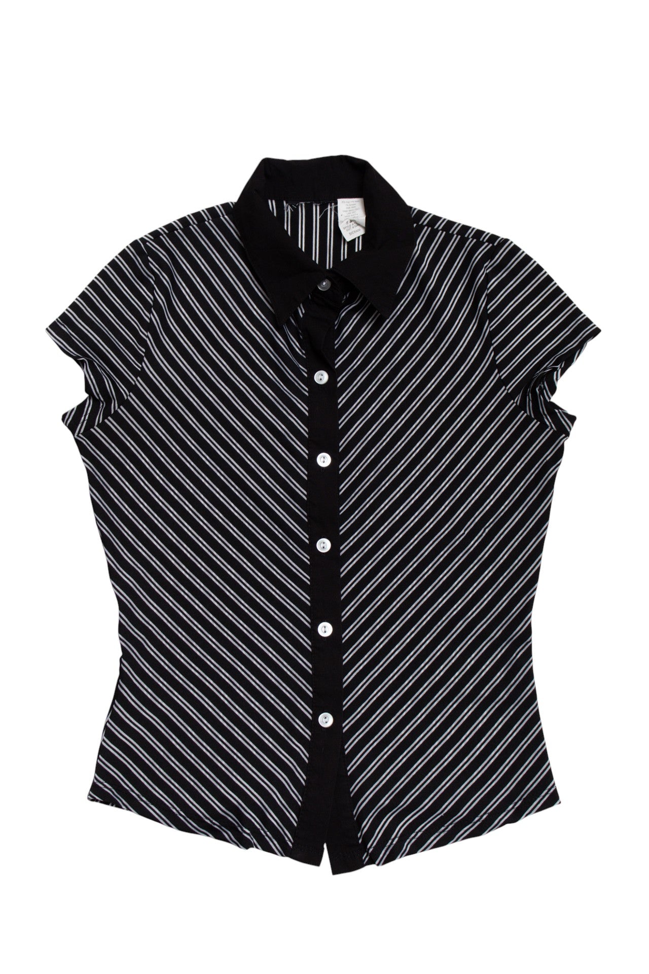 #150 striped fitted button up top | c. 165 | size 8