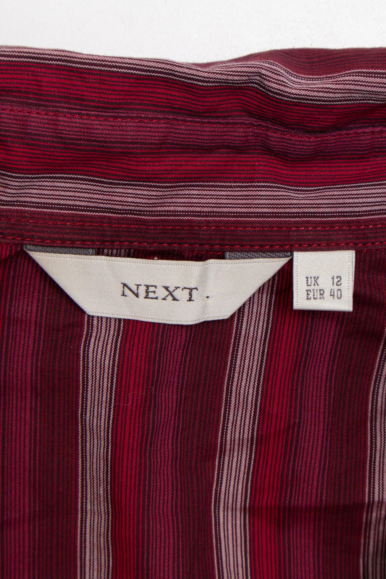 #151 Next striped fitted burgundy button up | c. 165 | size 12