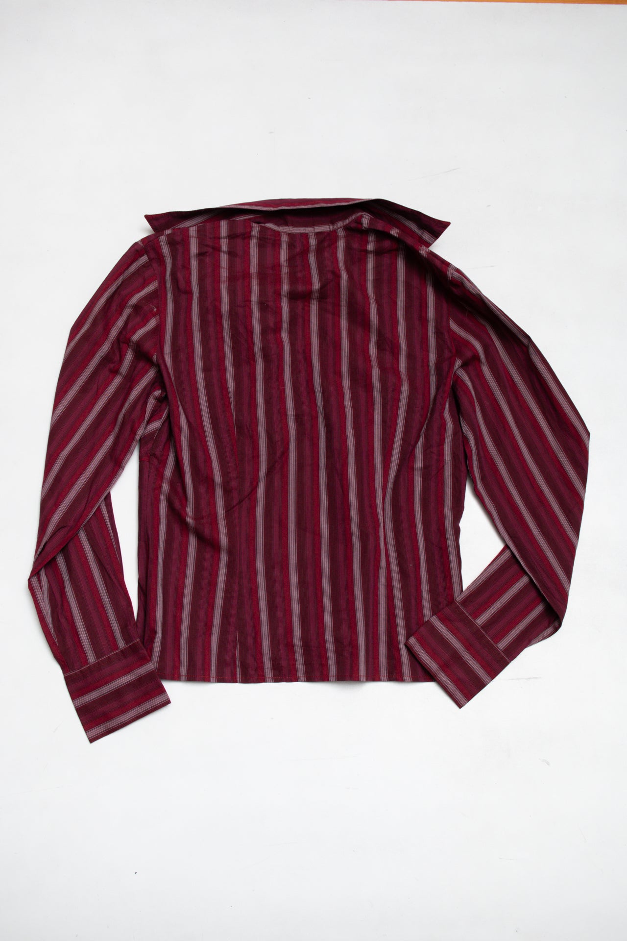 #151 Next striped fitted burgundy button up | c. 165 | size 12