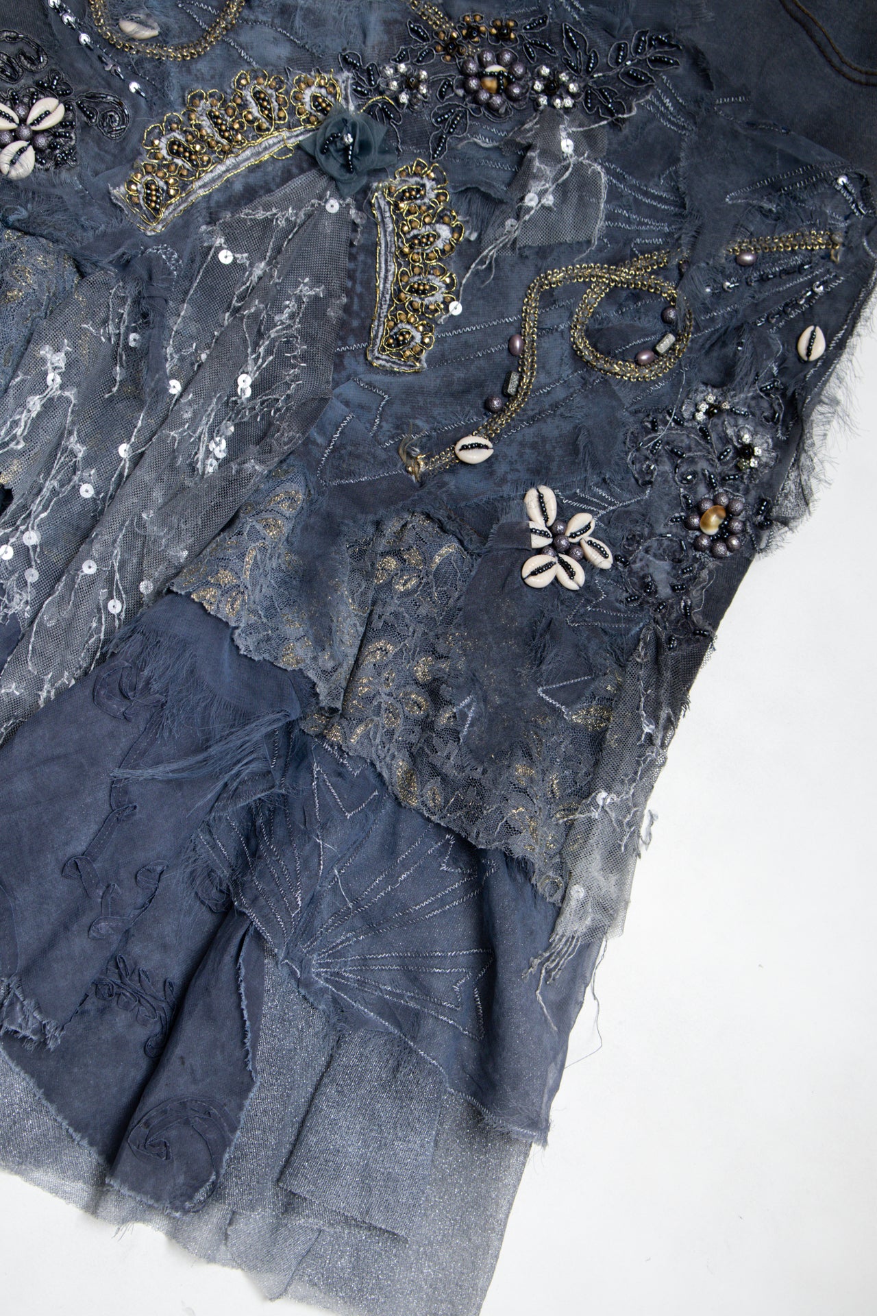 #158 Louida embellished denim midi skirt | c. 165 | size 10/12